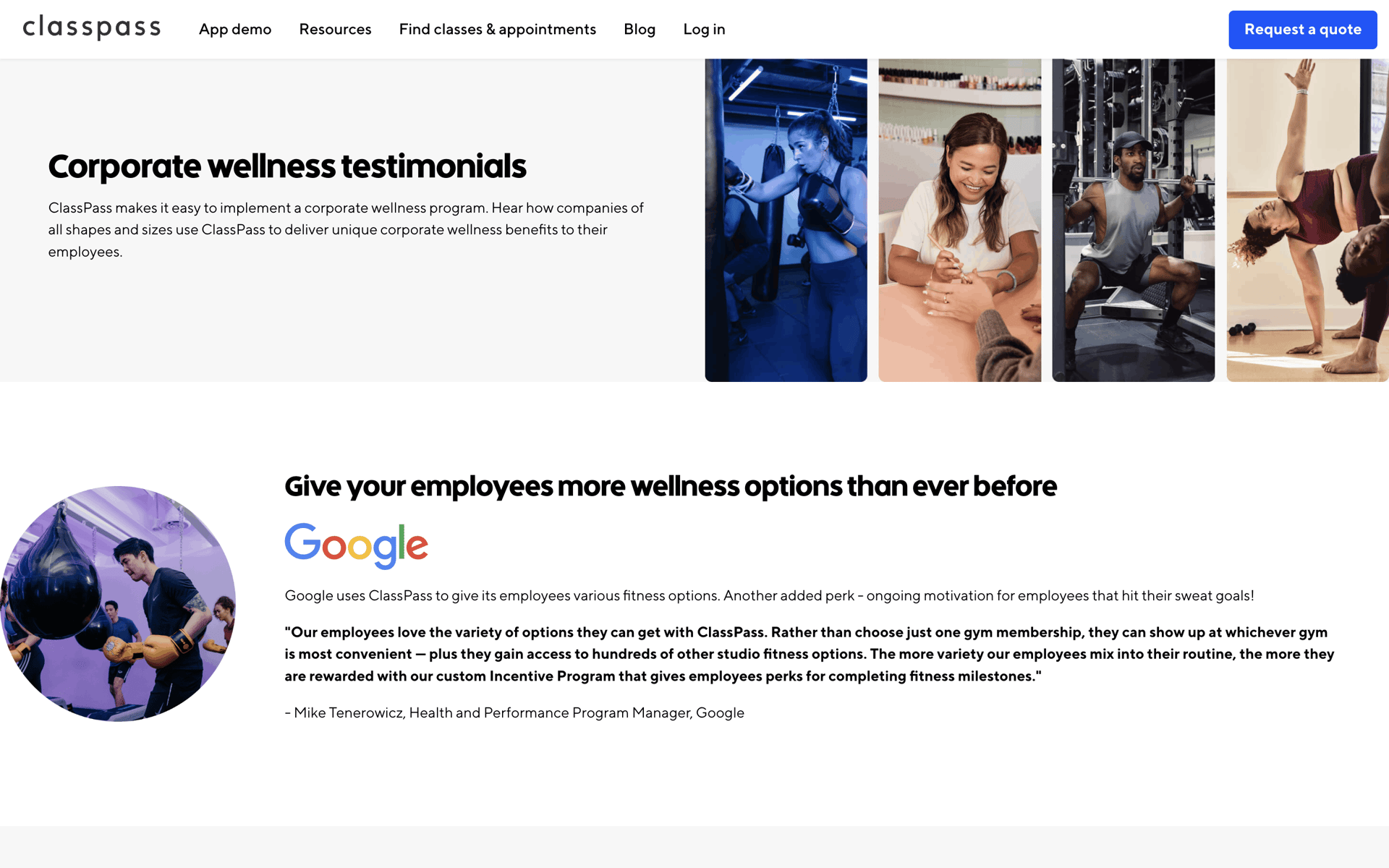 ClassPass Web UI screenshot 6