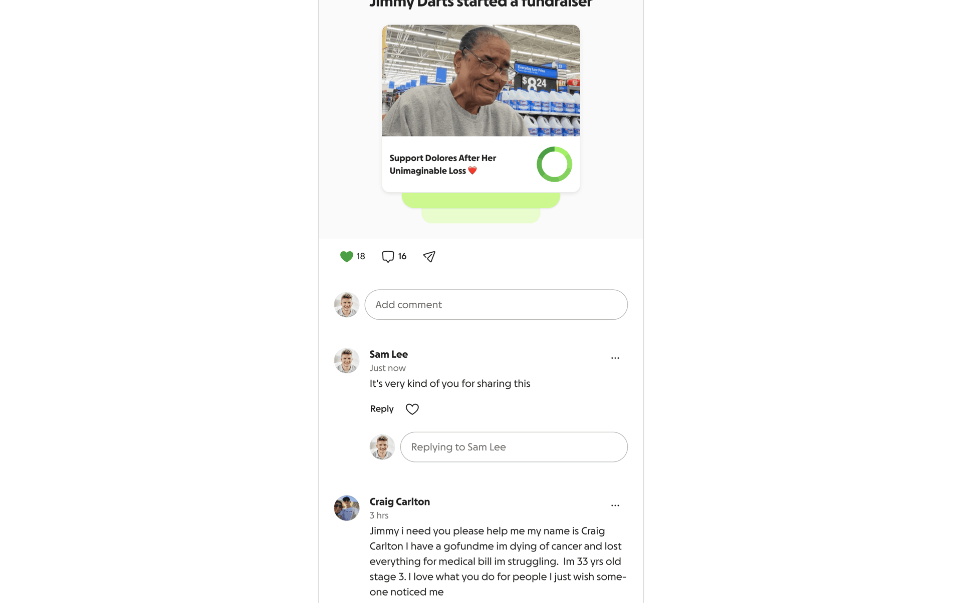 GoFundMe Web UI screenshot 12