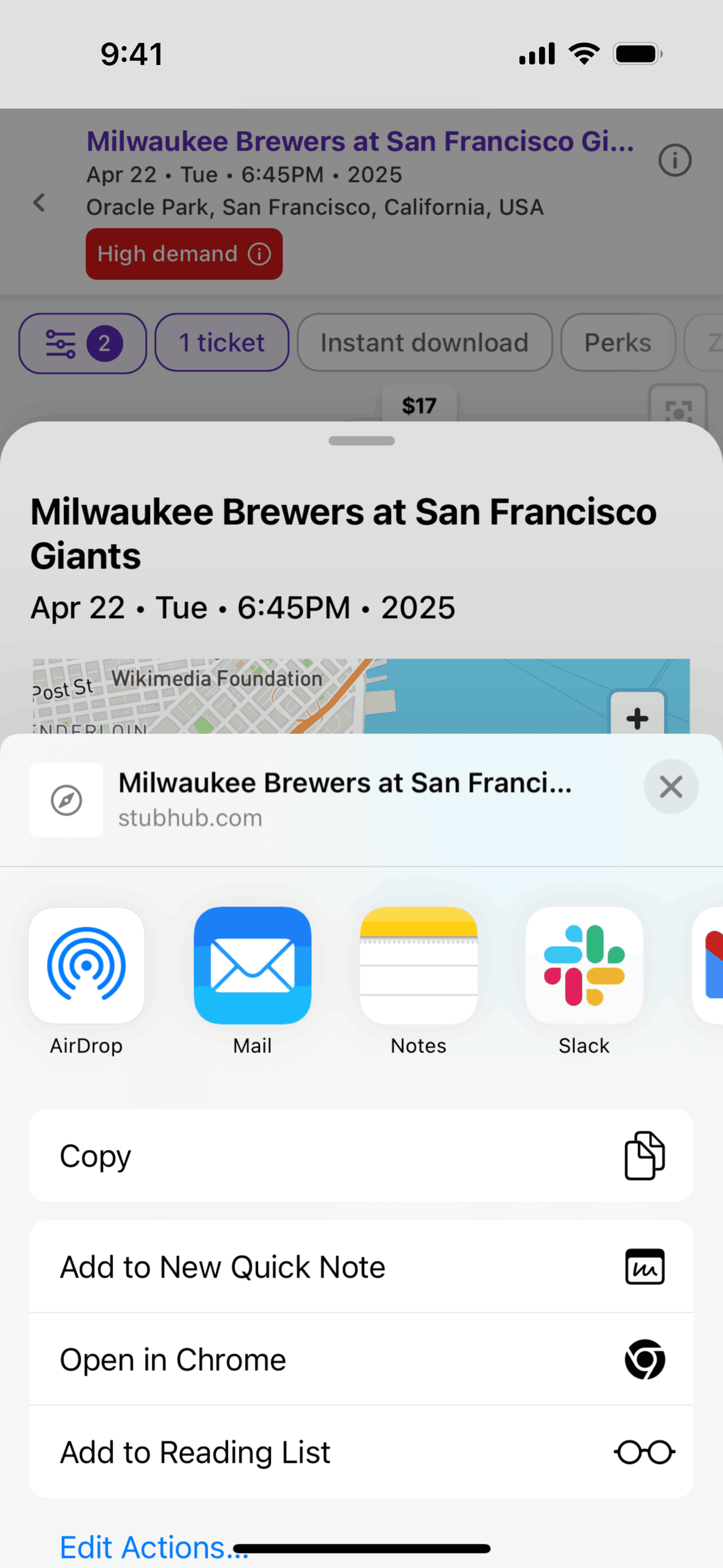 StubHub iOS UI screenshot 4