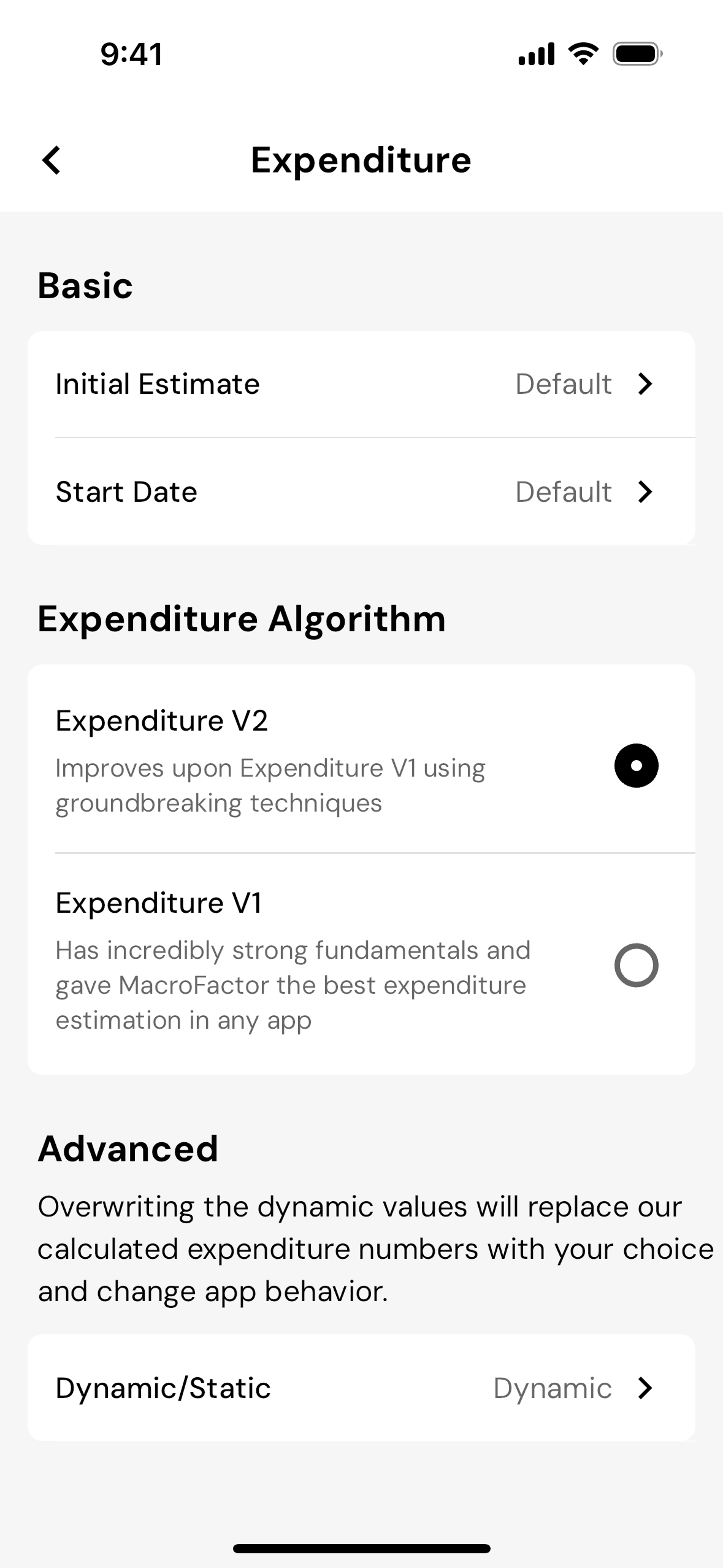 MacroFactor iOS UI screenshot 5