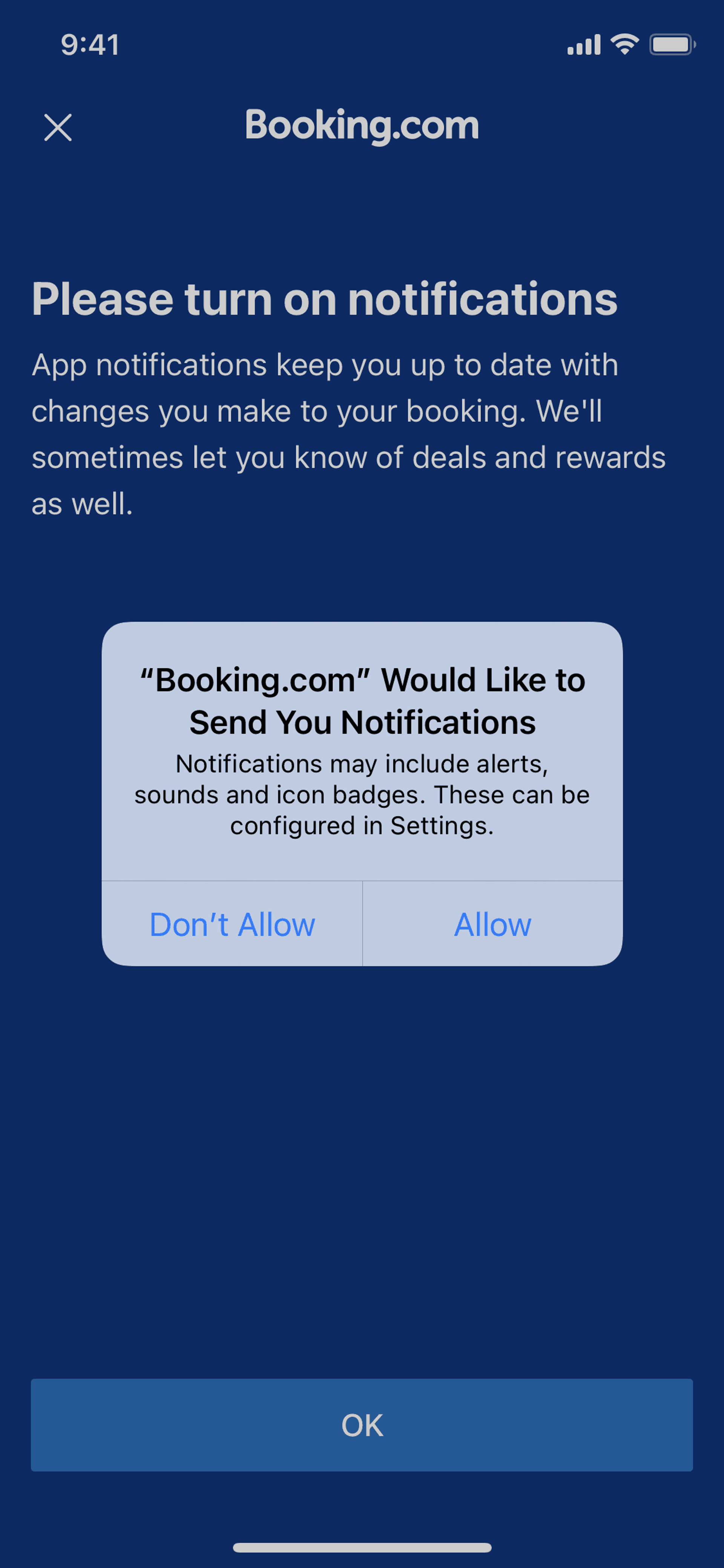 Booking.com iOS UI screenshot 3