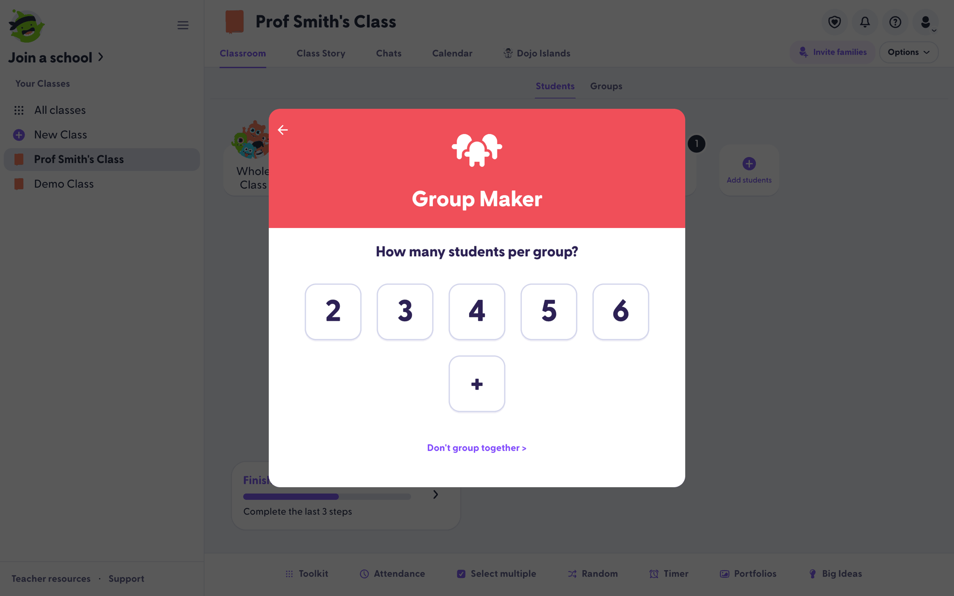 ClassDojo Web UI screenshot 19