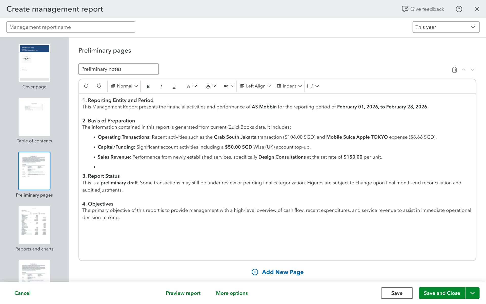 QuickBooks Web UI screenshot 24