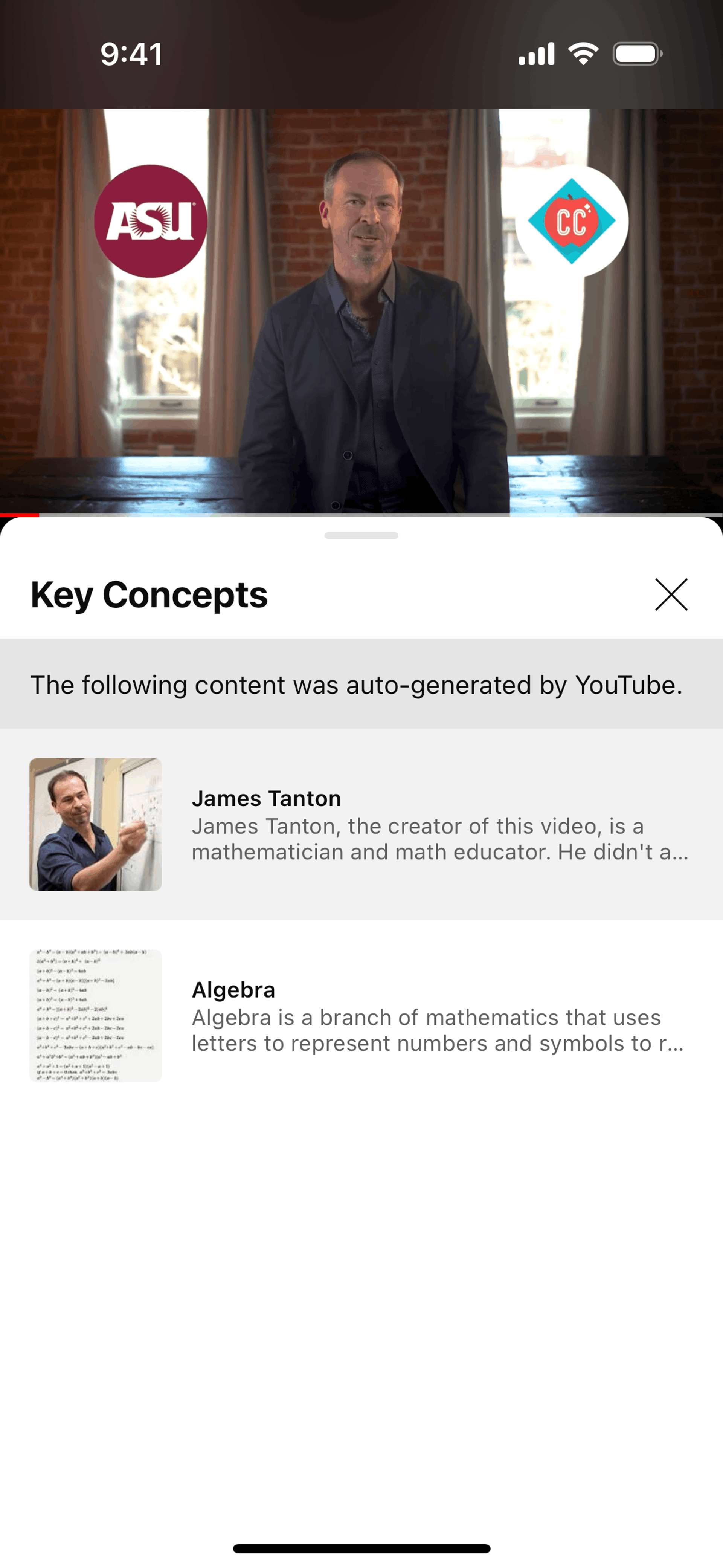 YouTube iOS UI screenshot 13