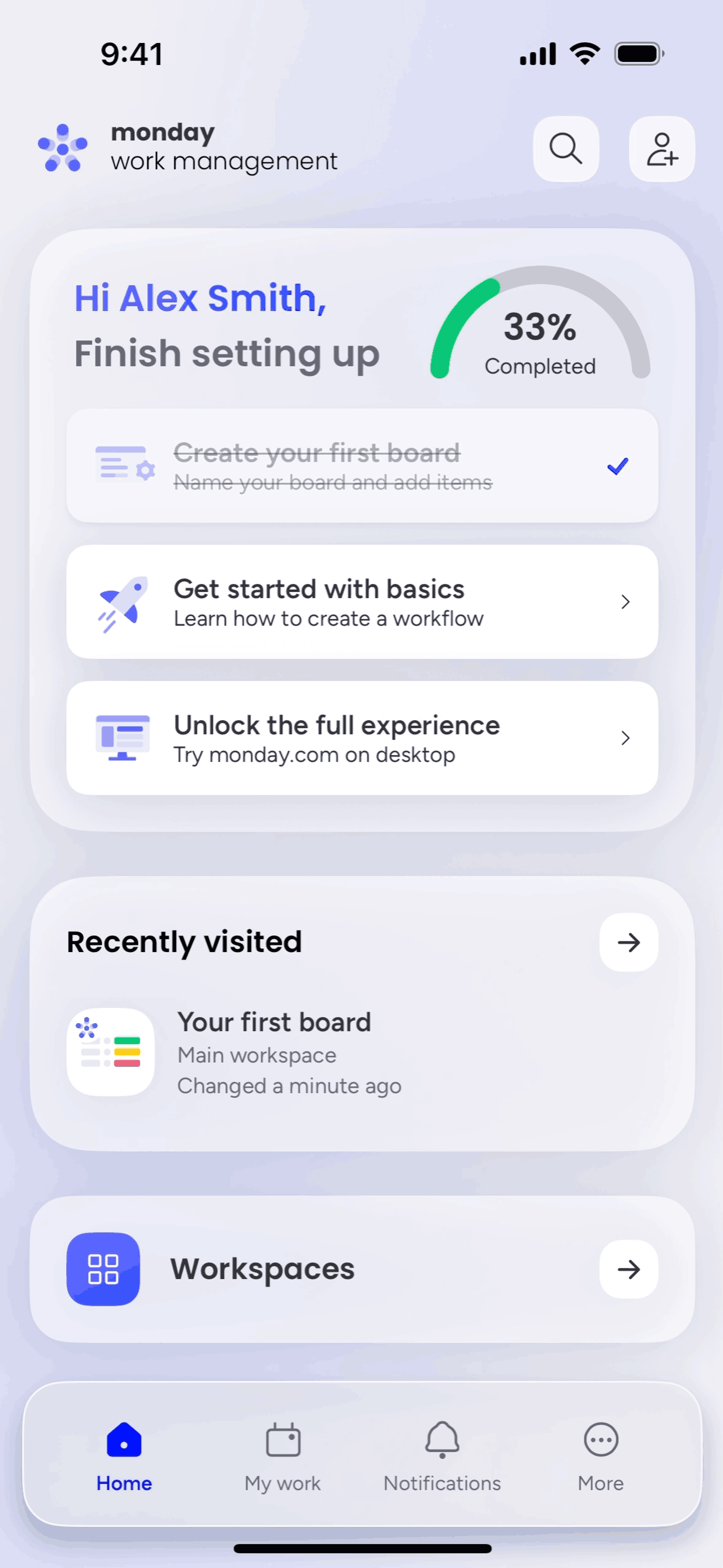 monday.com iOS UI screenshot 15