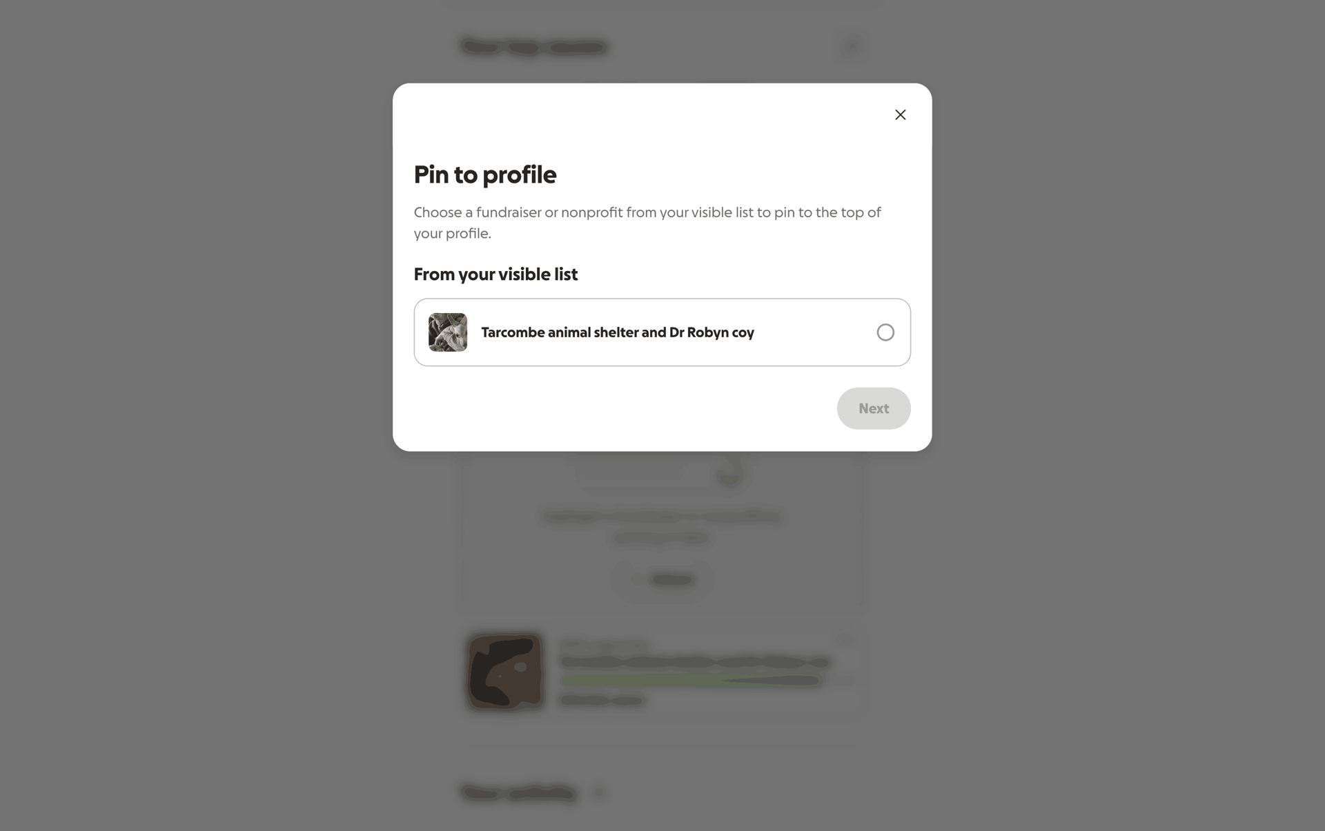 GoFundMe Web UI screenshot 16