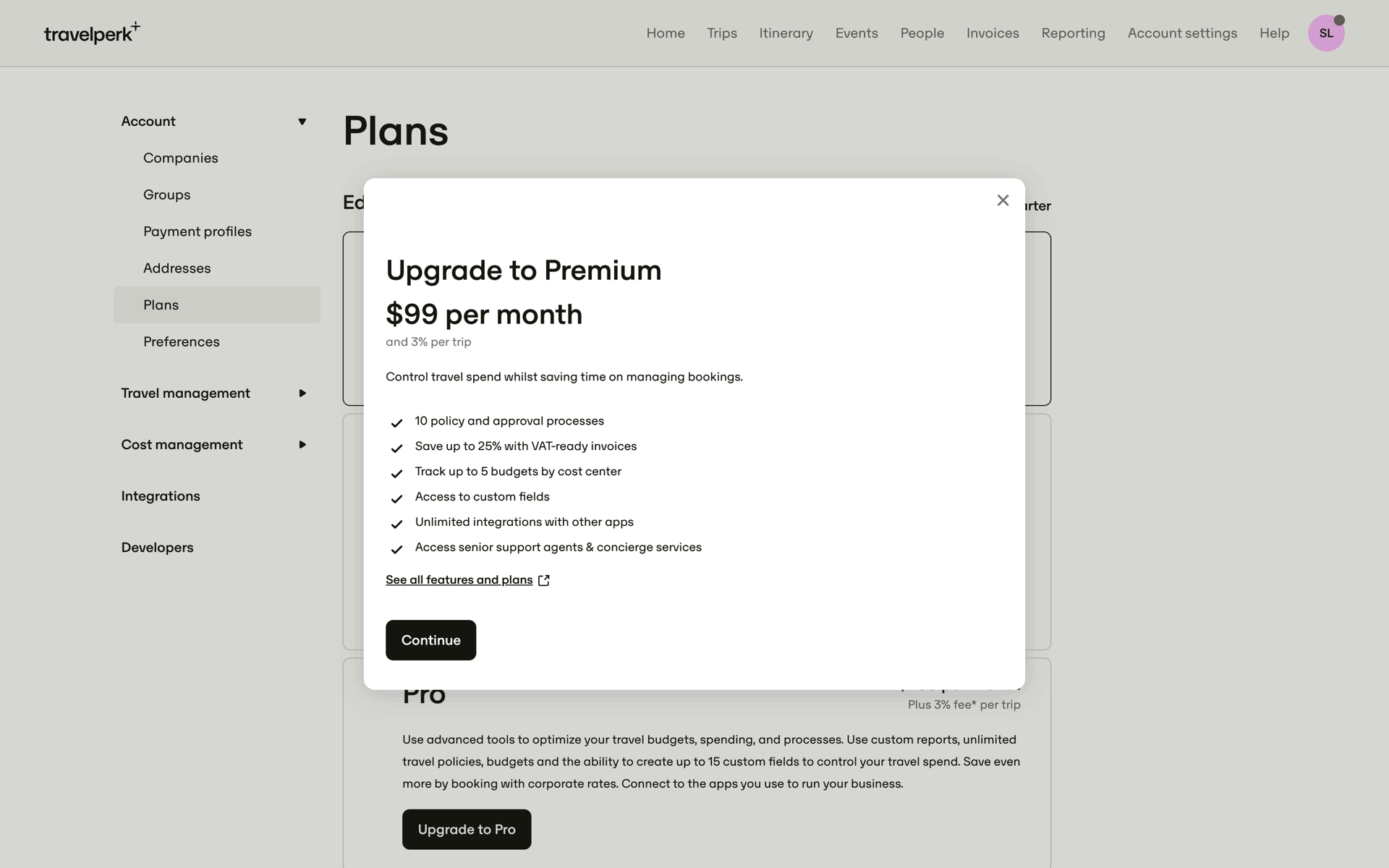 TravelPerk Web UI screenshot 8