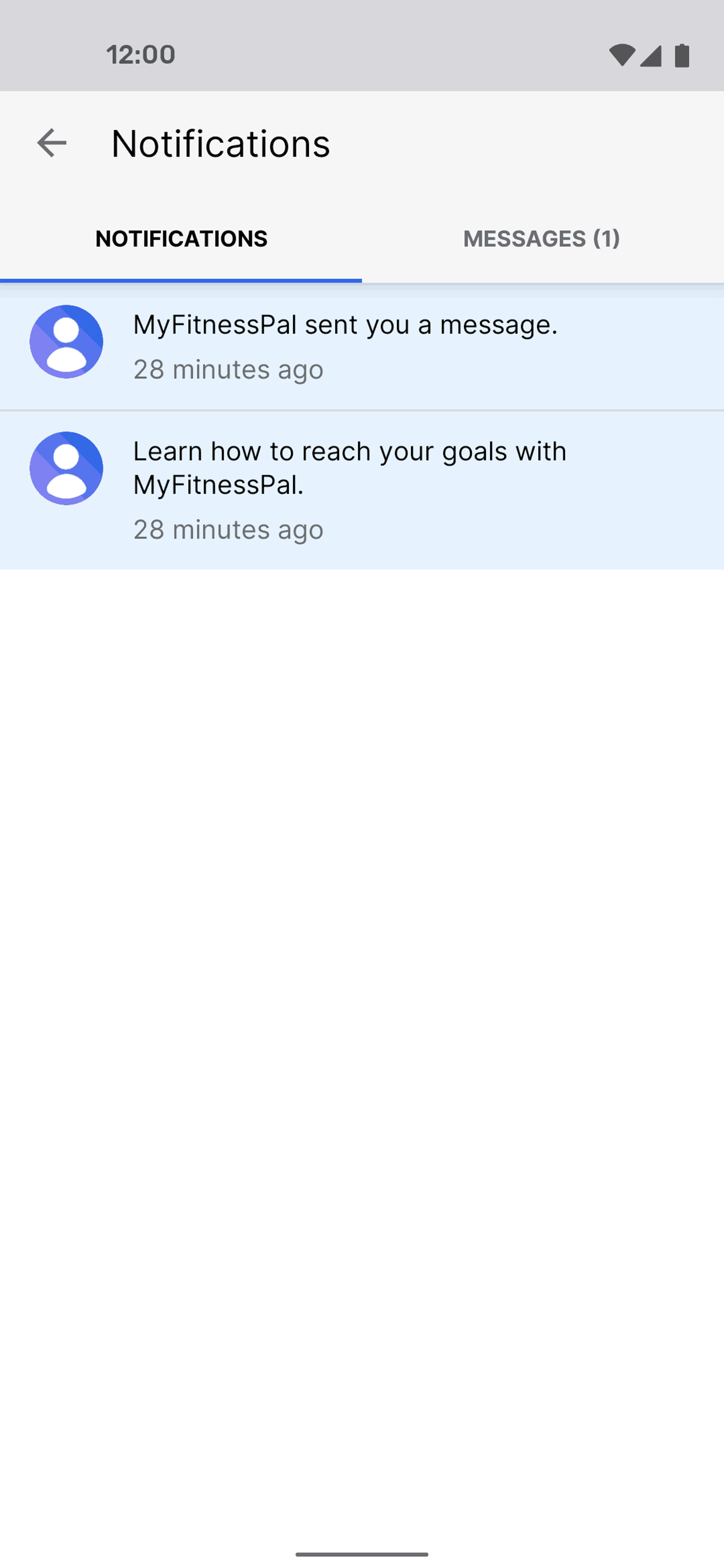 MyFitnessPal Android UI screenshot 2