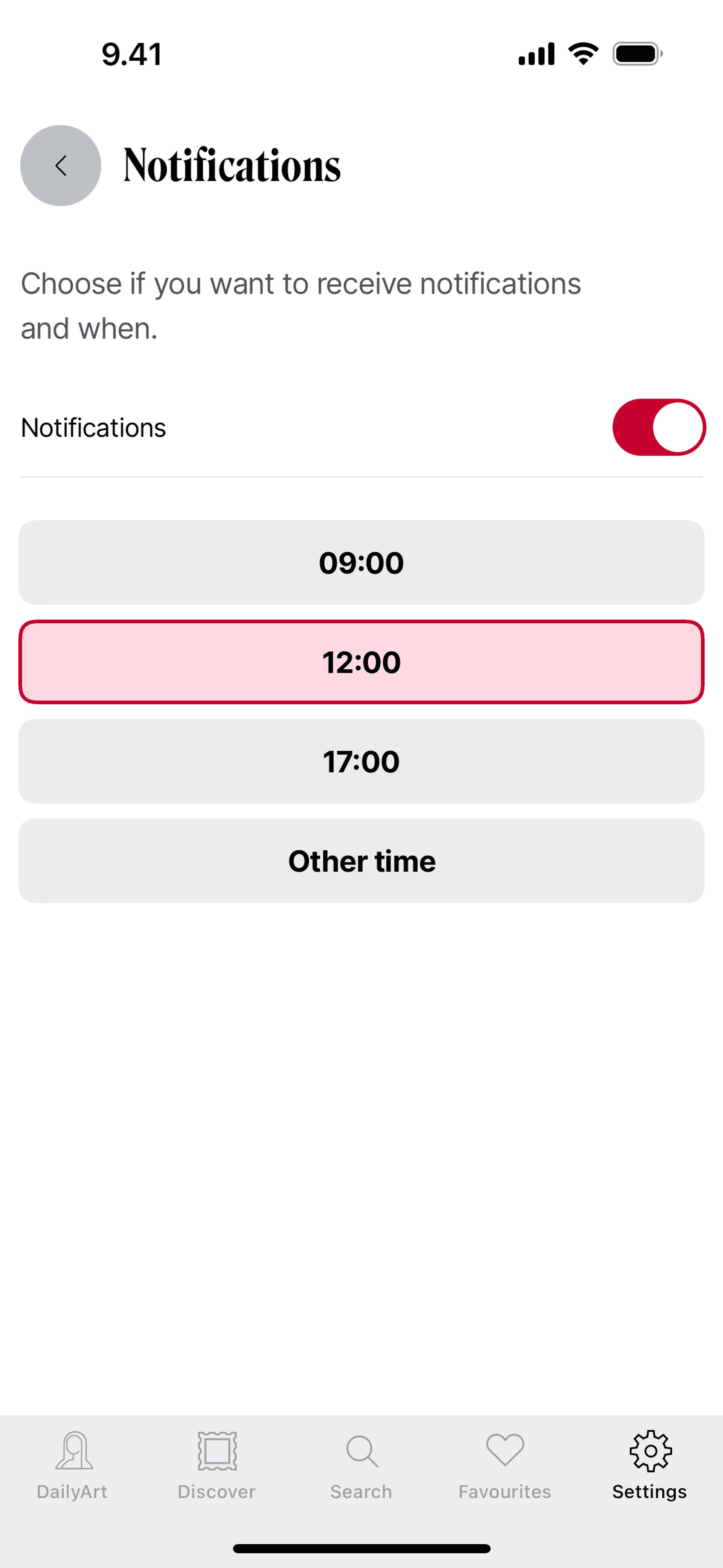 DailyArt iOS UI screenshot 11
