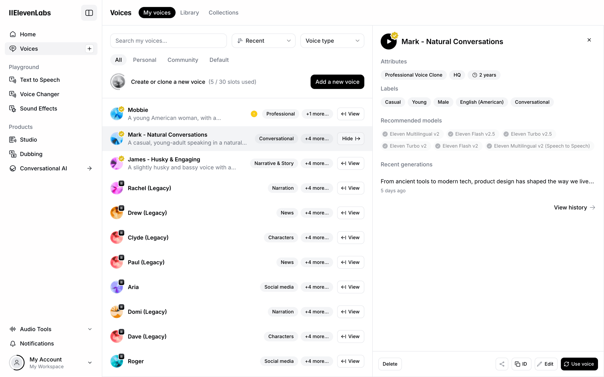 ElevenLabs Web UI screenshot 20