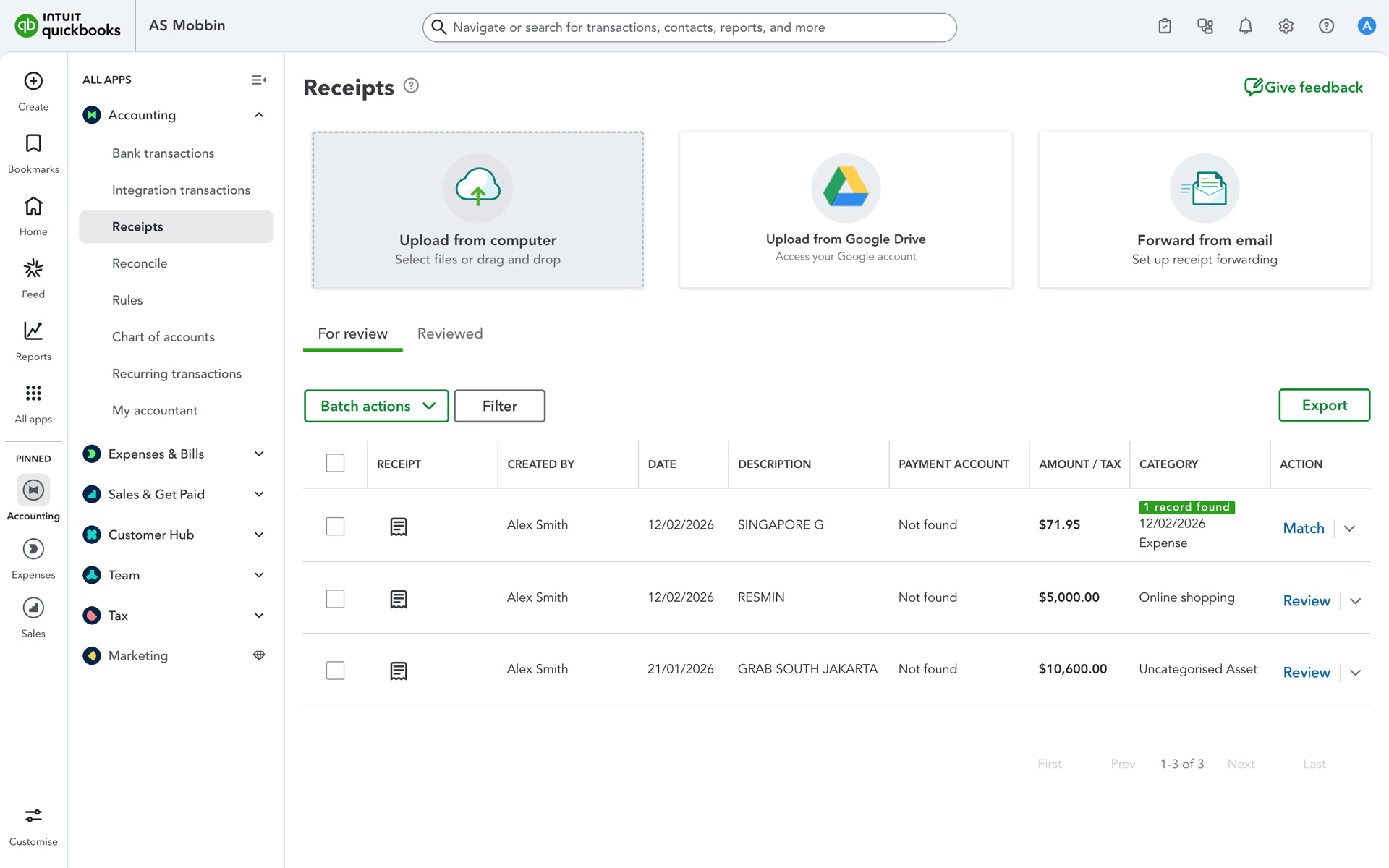 QuickBooks Web UI screenshot 17