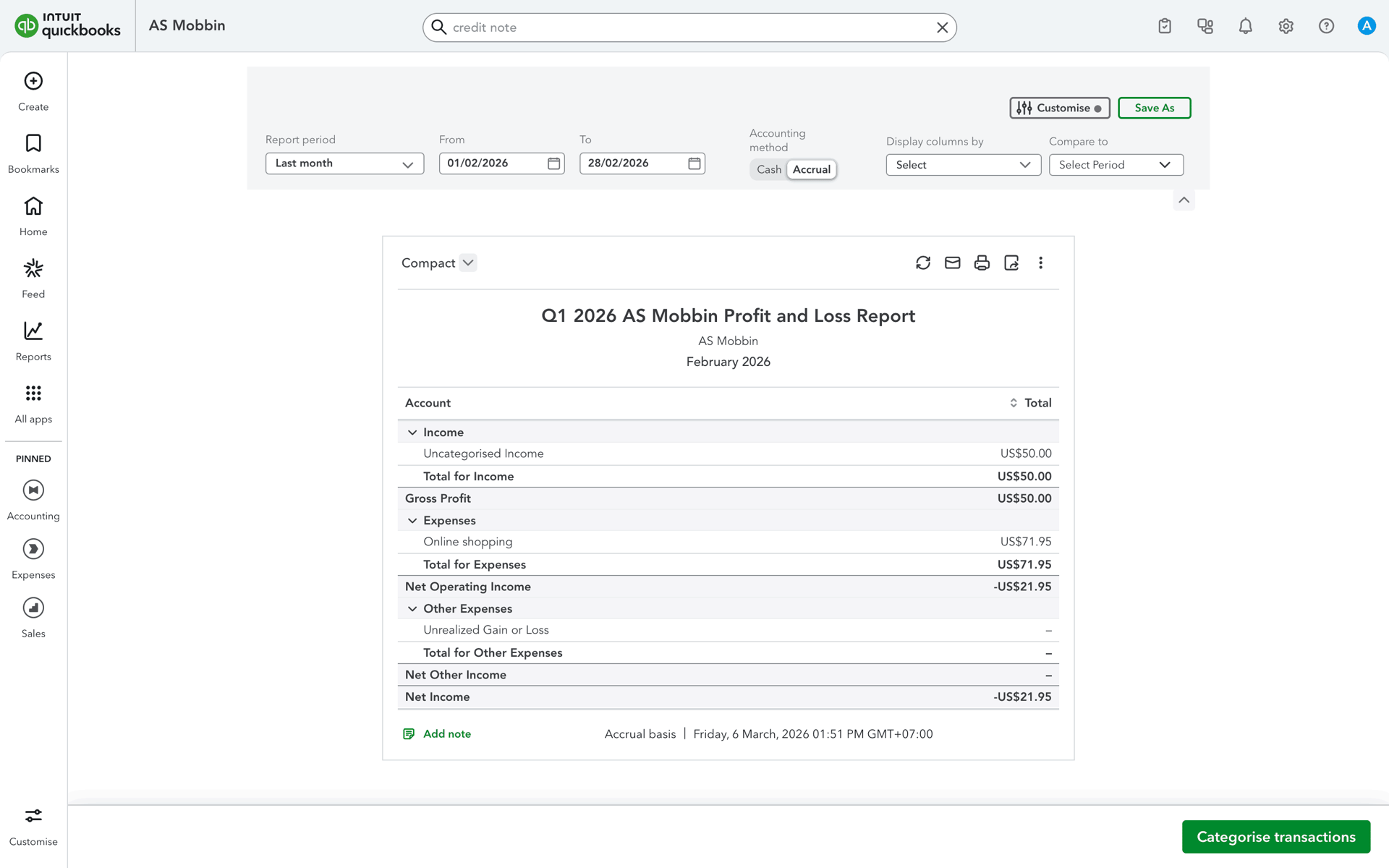 QuickBooks Web UI screenshot 16