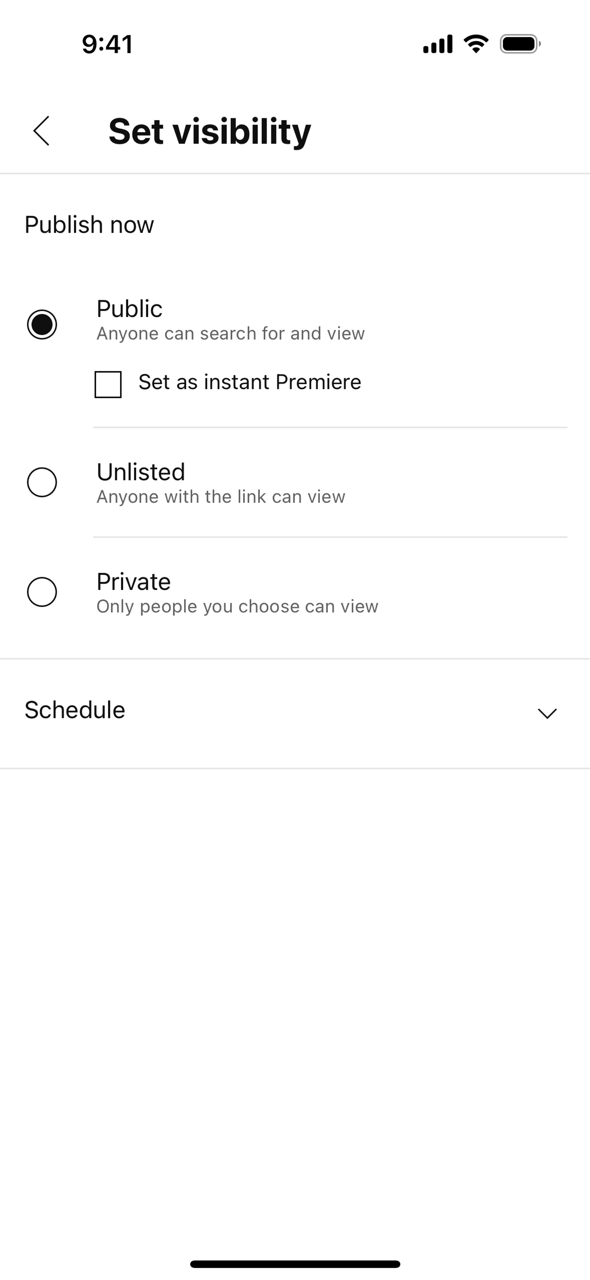 YouTube Studio iOS UI screenshot 12