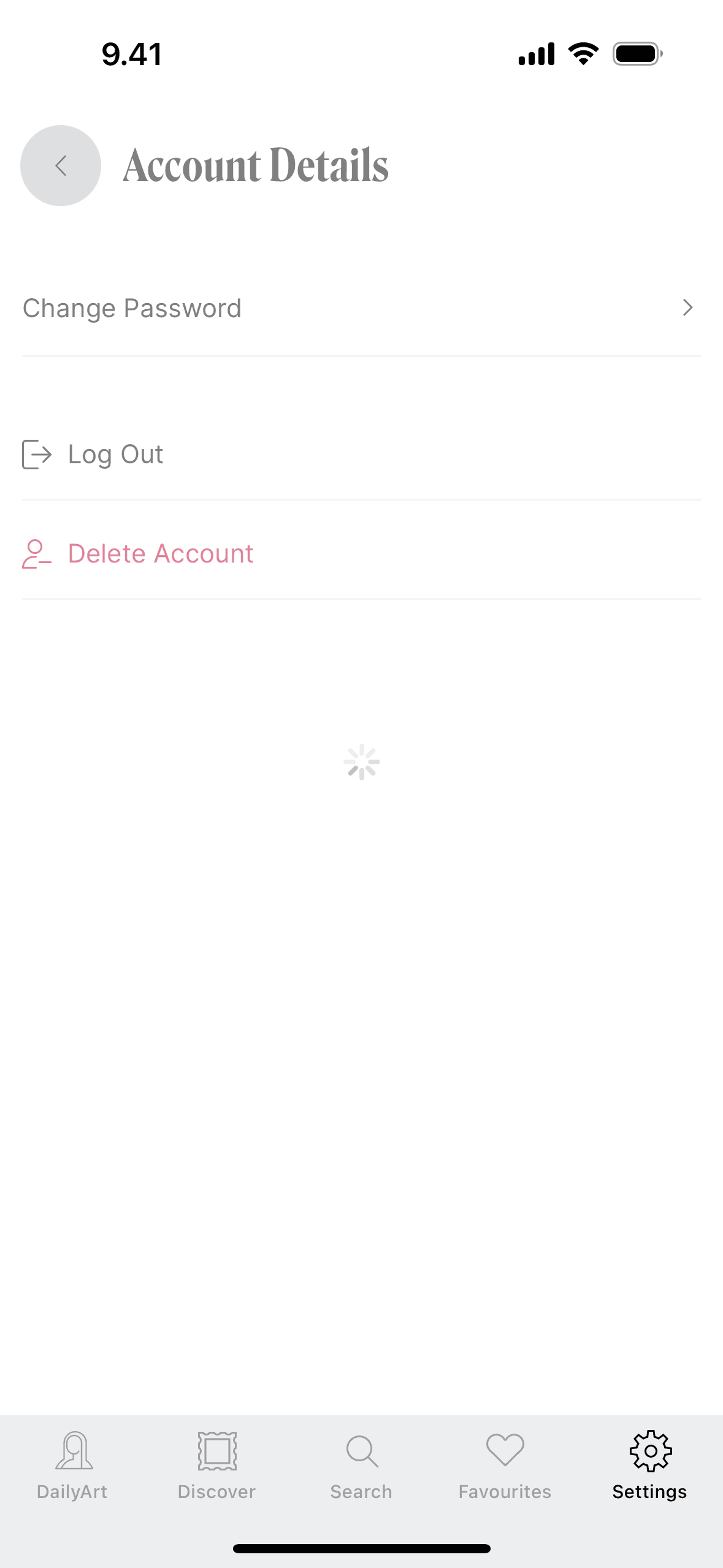 DailyArt iOS UI screenshot 16