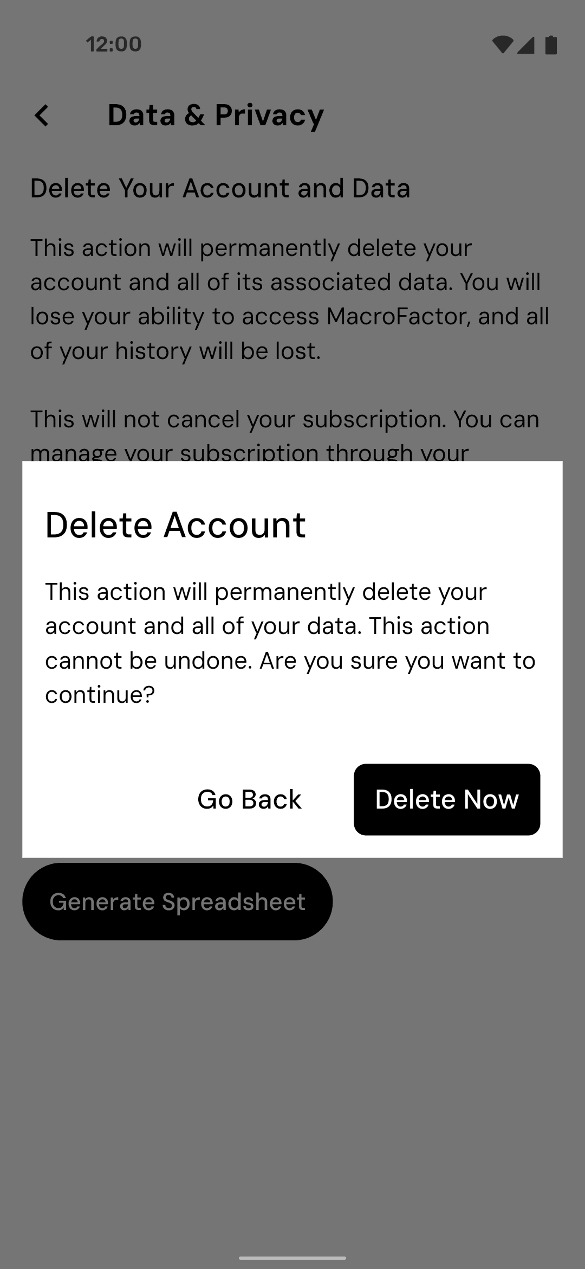 MacroFactor Android UI screenshot 24