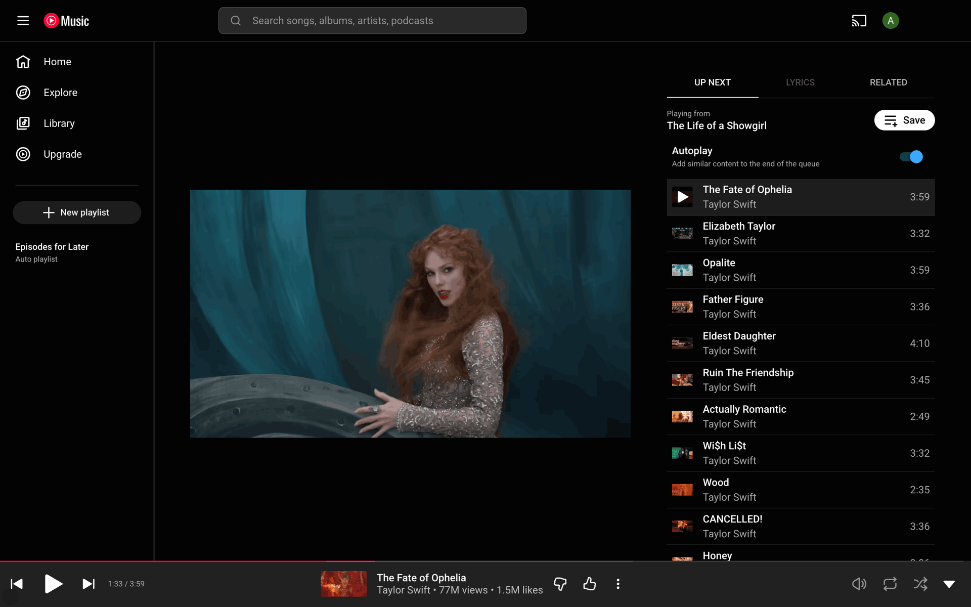 YouTube Music Web UI screenshot 9