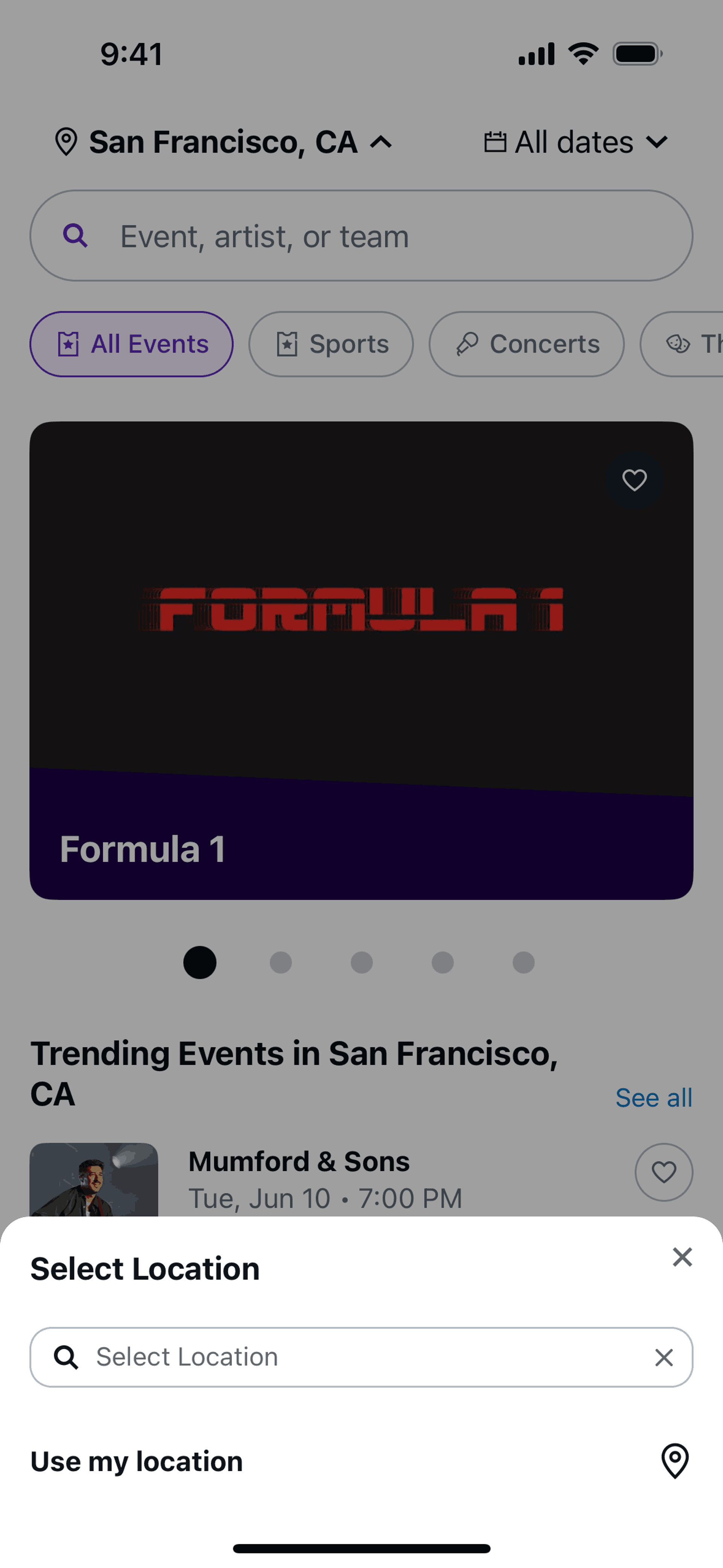 StubHub iOS UI screenshot 9