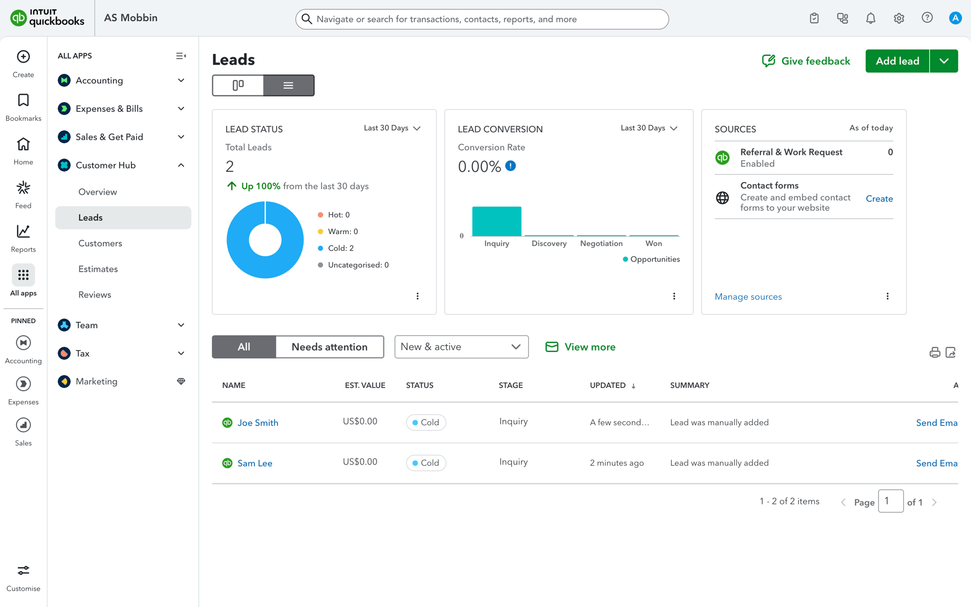 QuickBooks Web UI screenshot 7