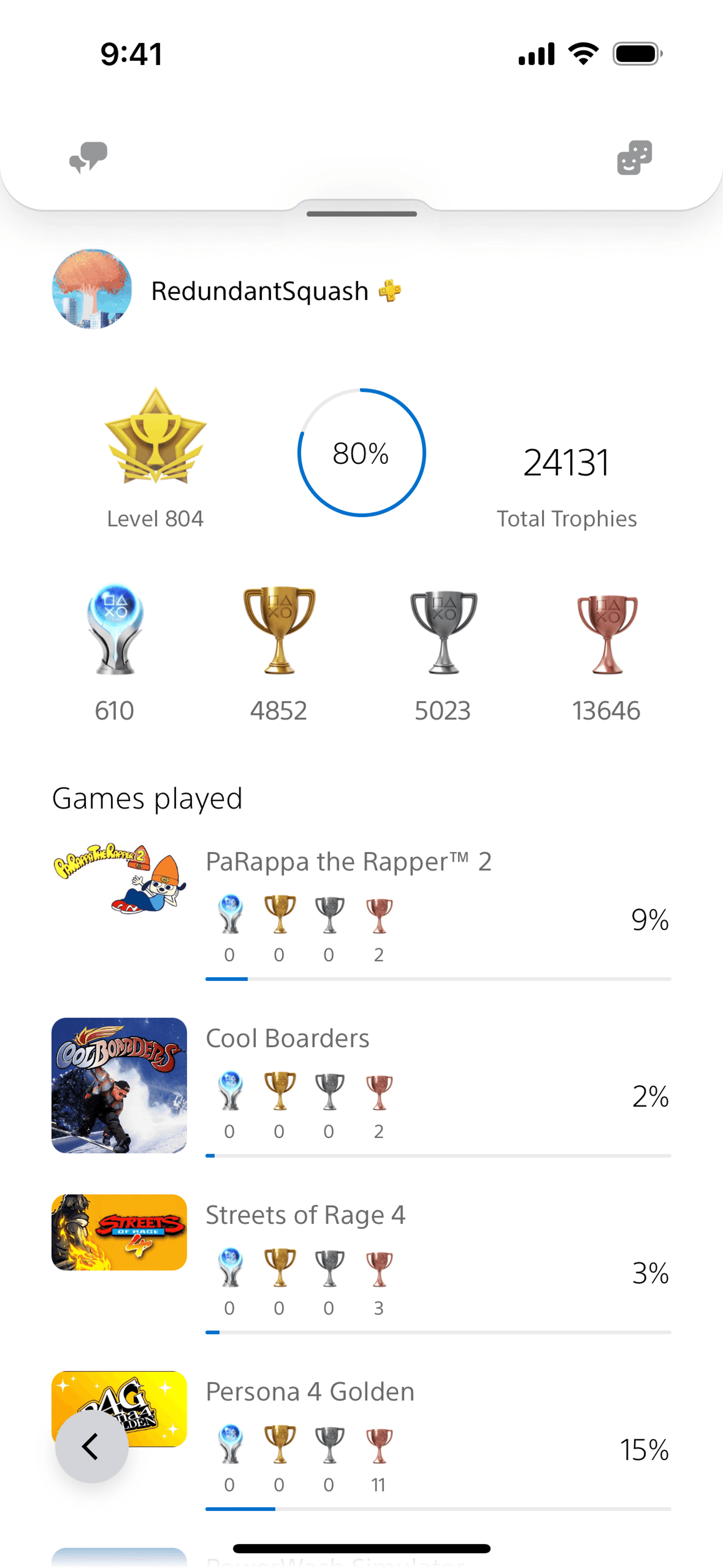 PlayStation App iOS UI screenshot 16