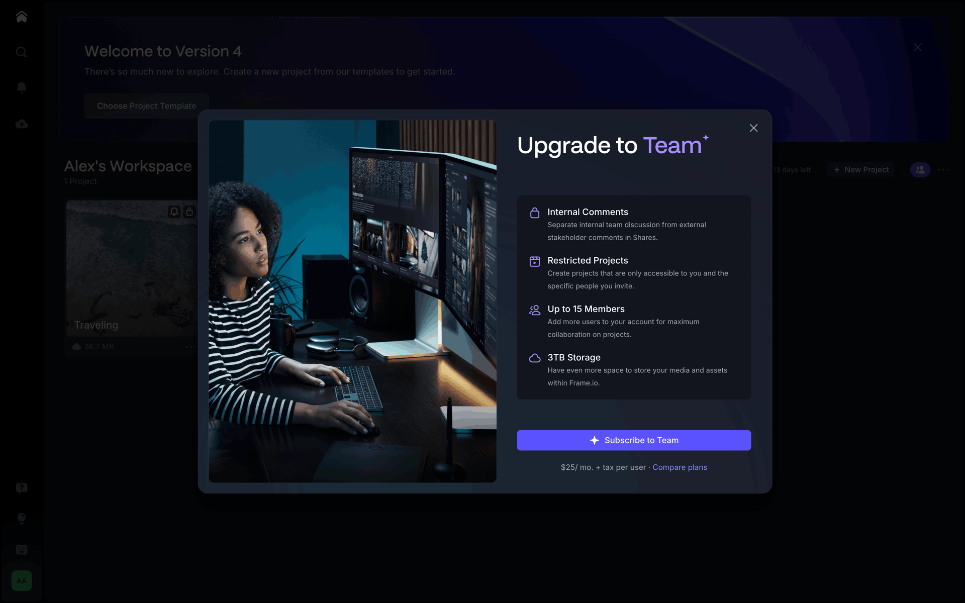 Frame.io Web UI screenshot 11