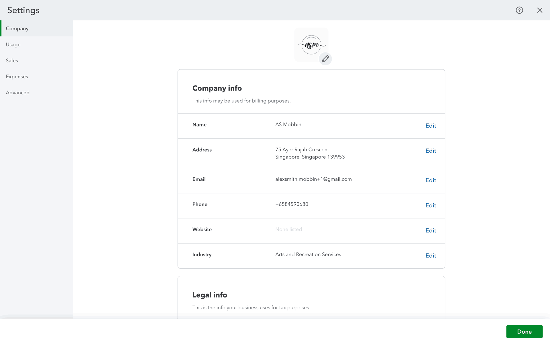 QuickBooks Web UI screenshot 10