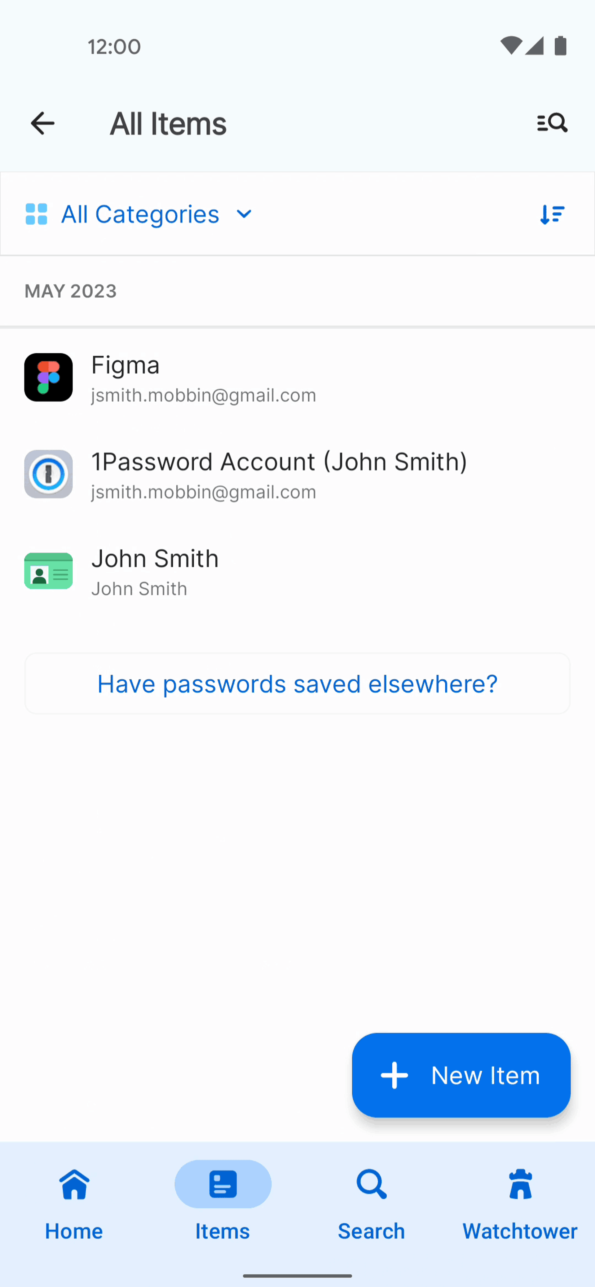 1Password Android UI screenshot 24