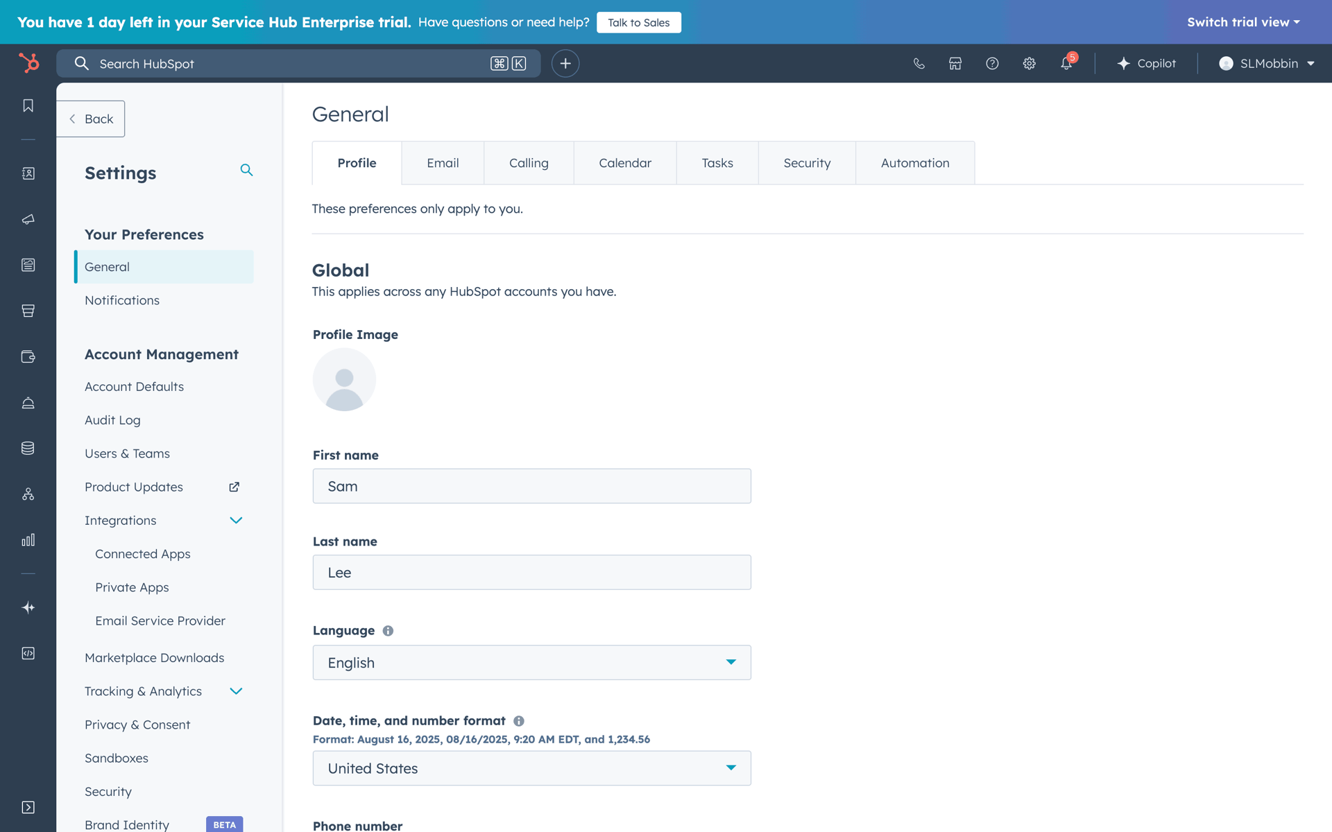 HubSpot Web UI screenshot 21
