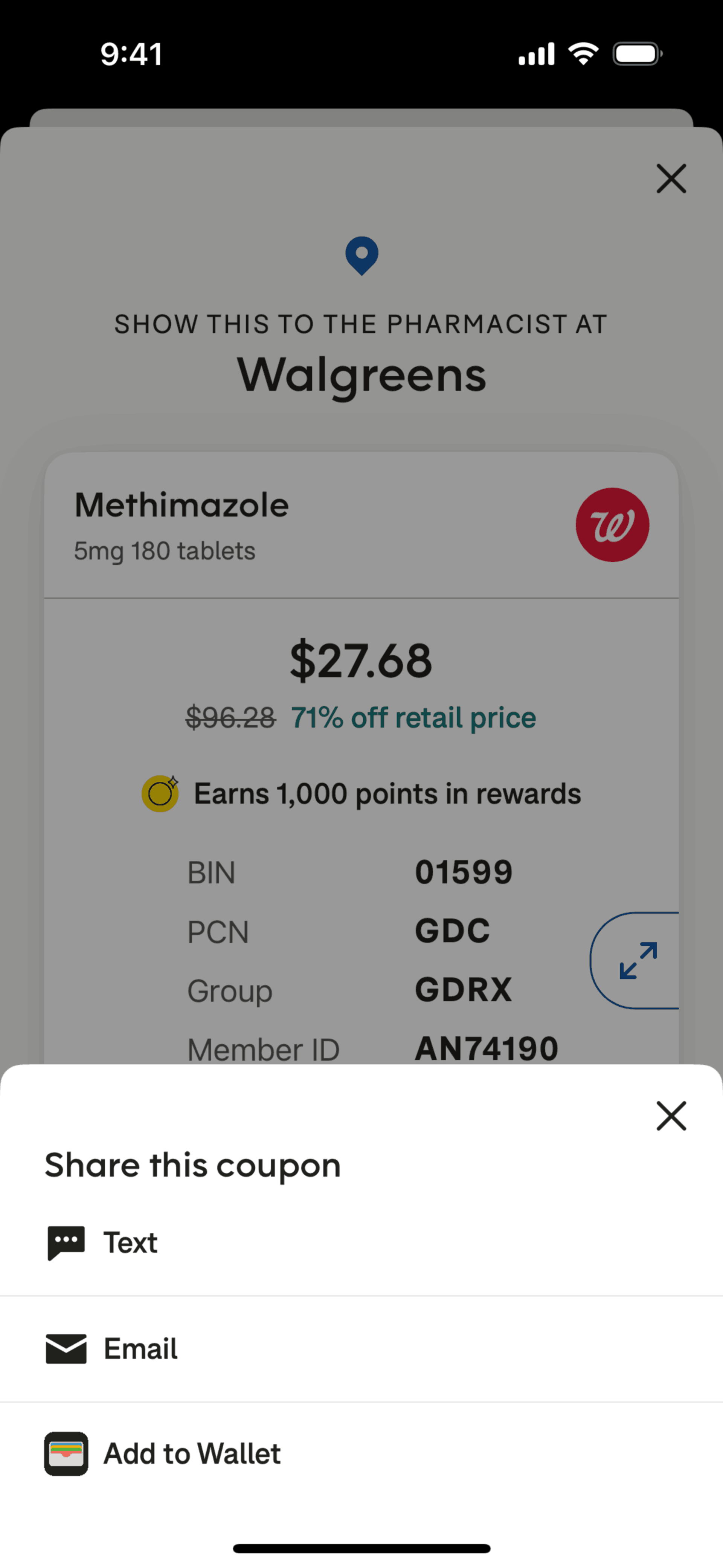 GoodRx iOS UI screenshot 14