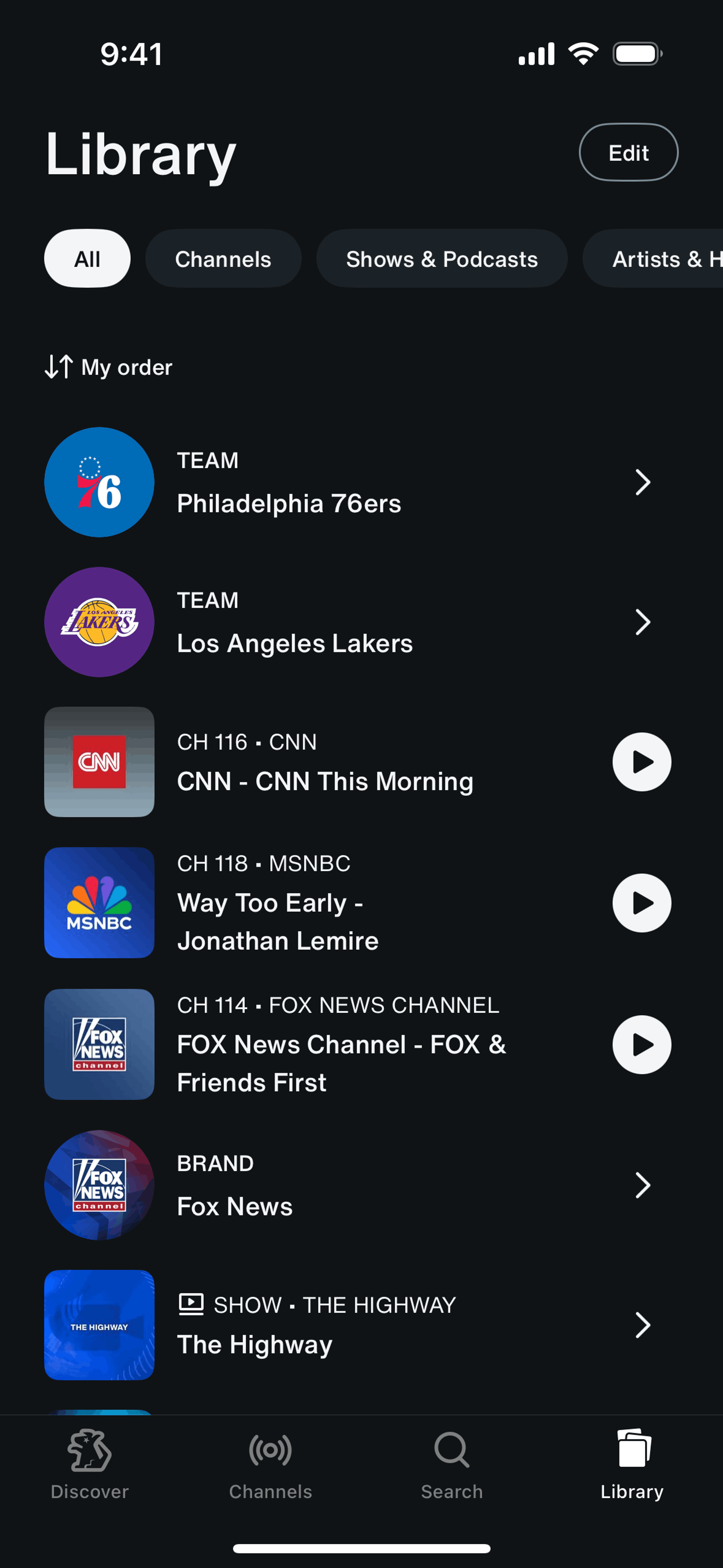 SiriusXM iOS UI screenshot 22