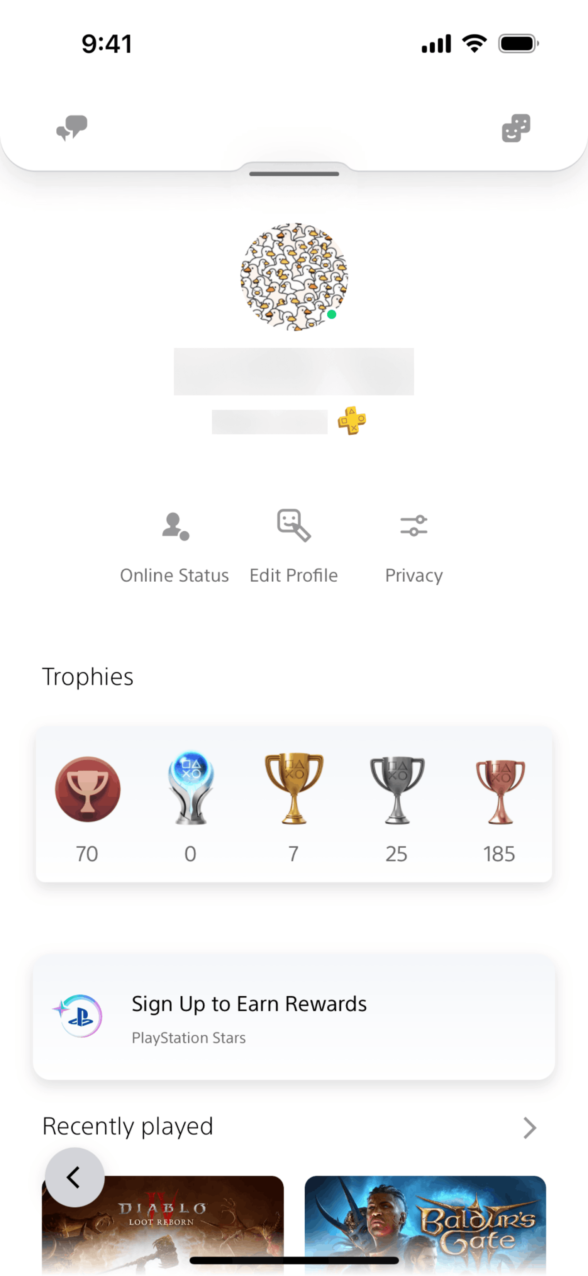PlayStation App iOS UI screenshot 13