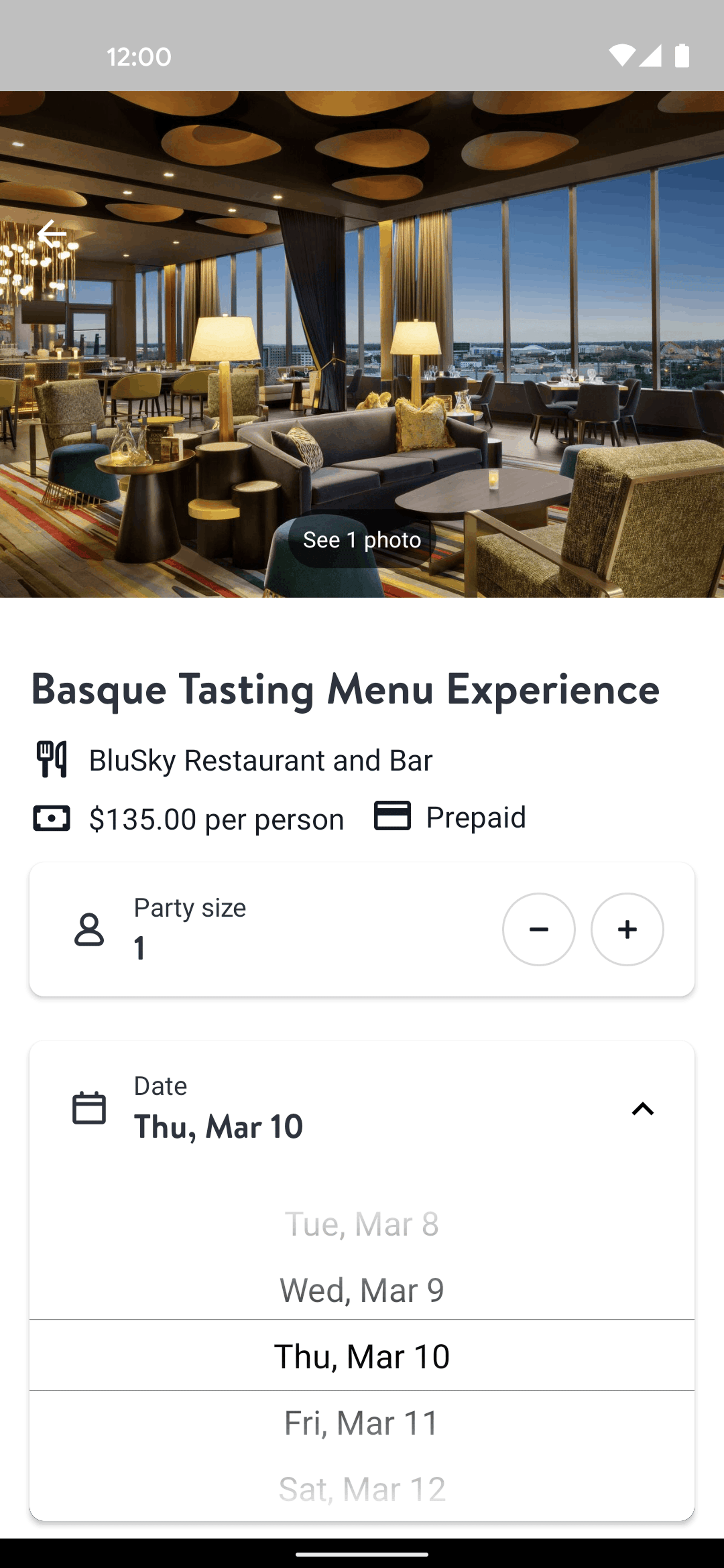 OpenTable Android UI screenshot 16