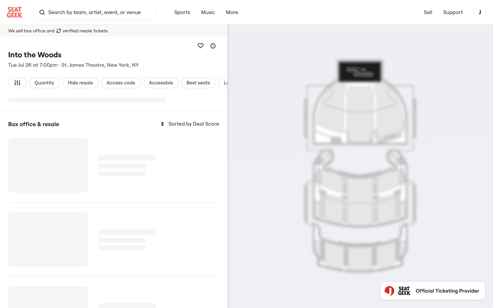 SeatGeek Web UI screenshot 19