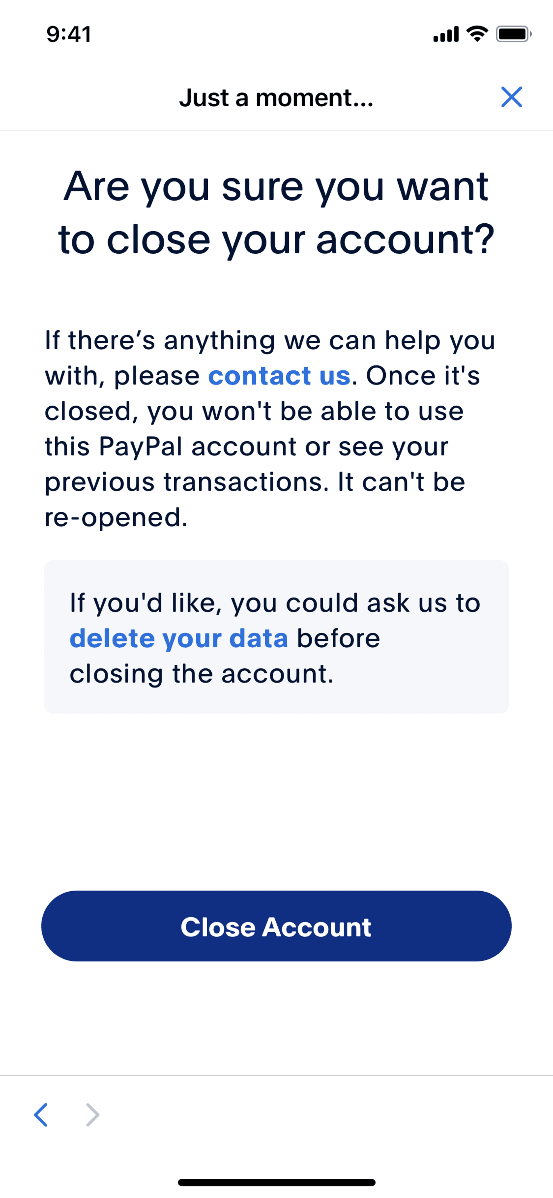 PayPal iOS UI screenshot 20