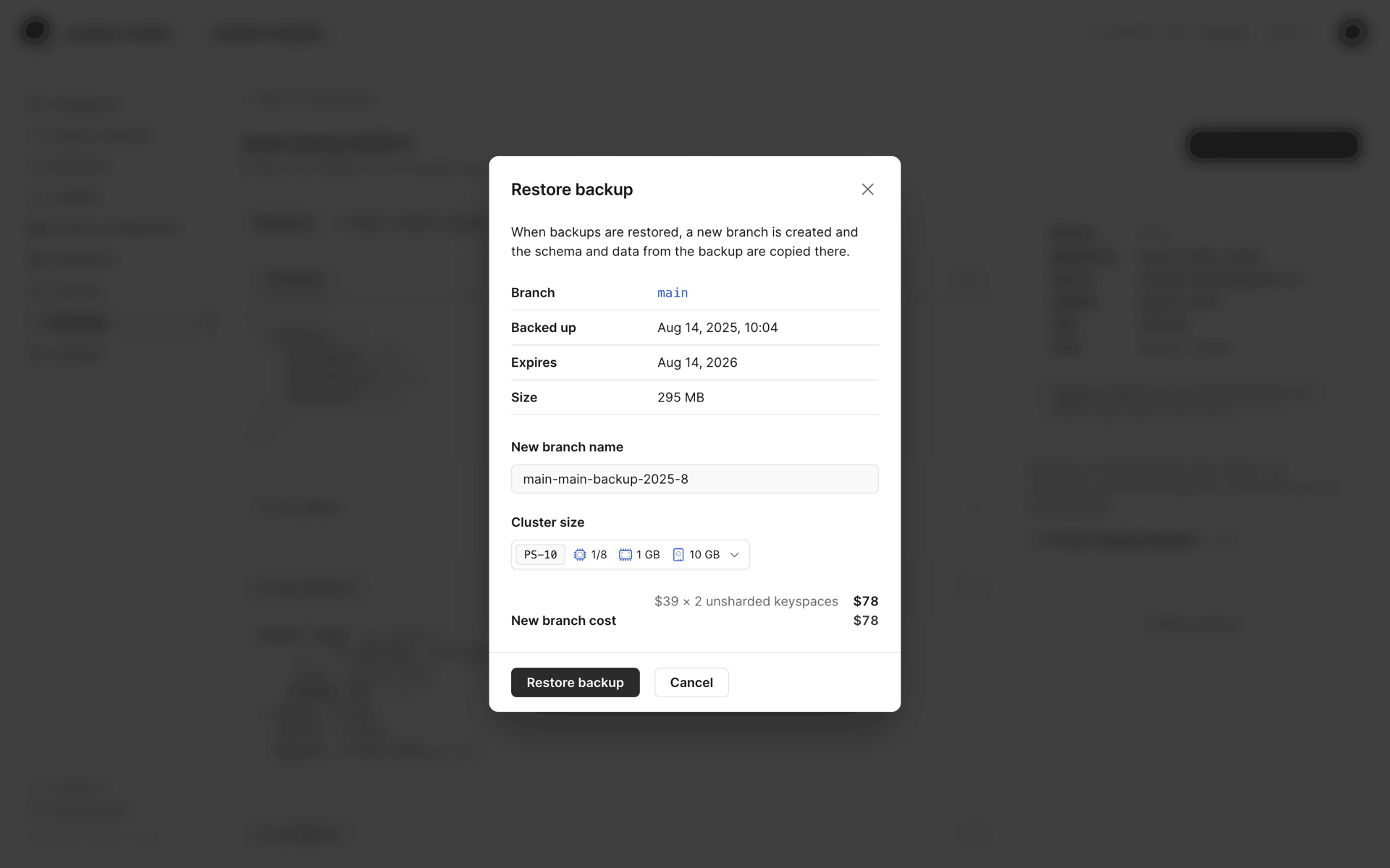 PlanetScale Web UI screenshot 5