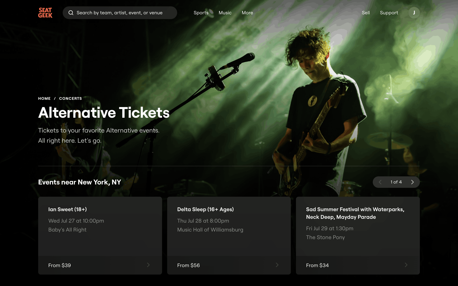 SeatGeek Web UI screenshot 14