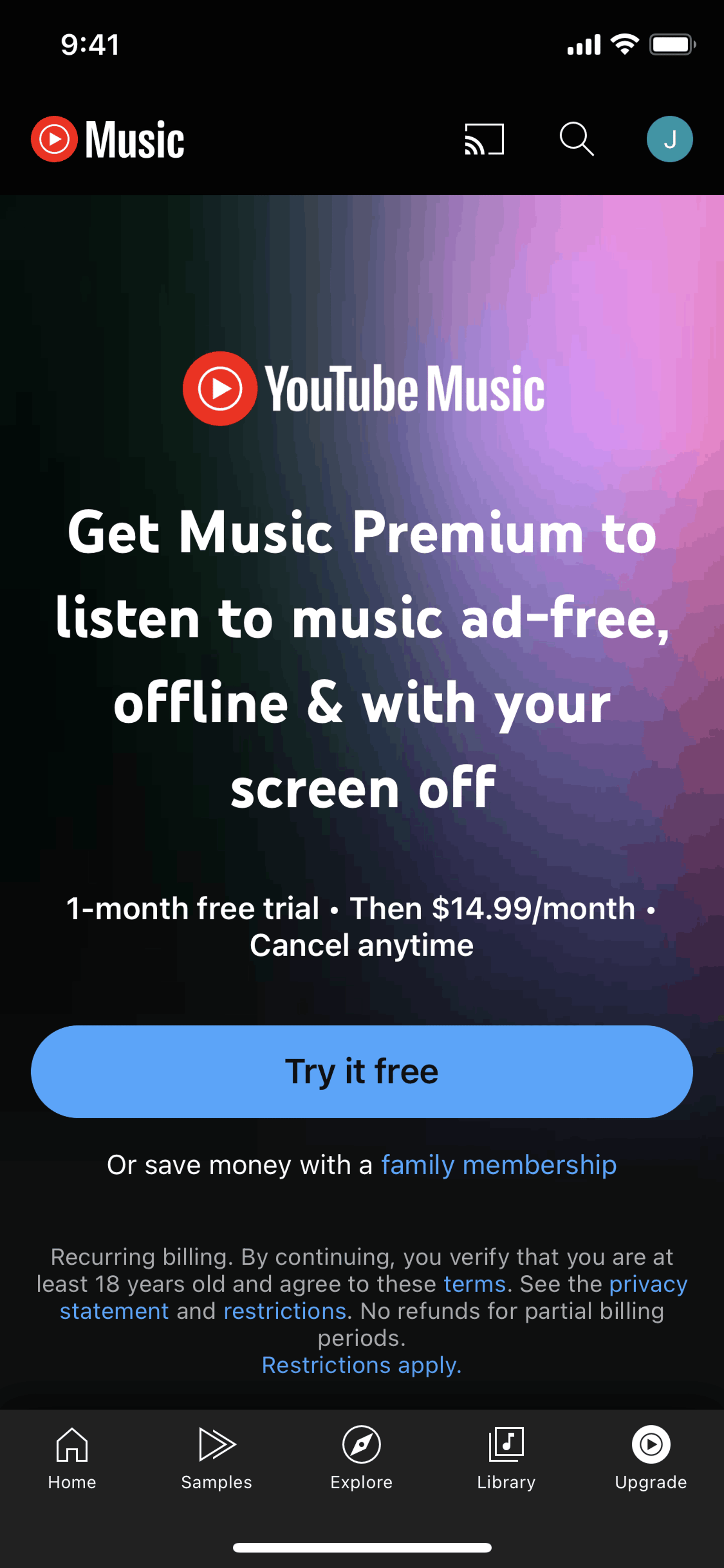 YouTube Music iOS UI screenshot 21