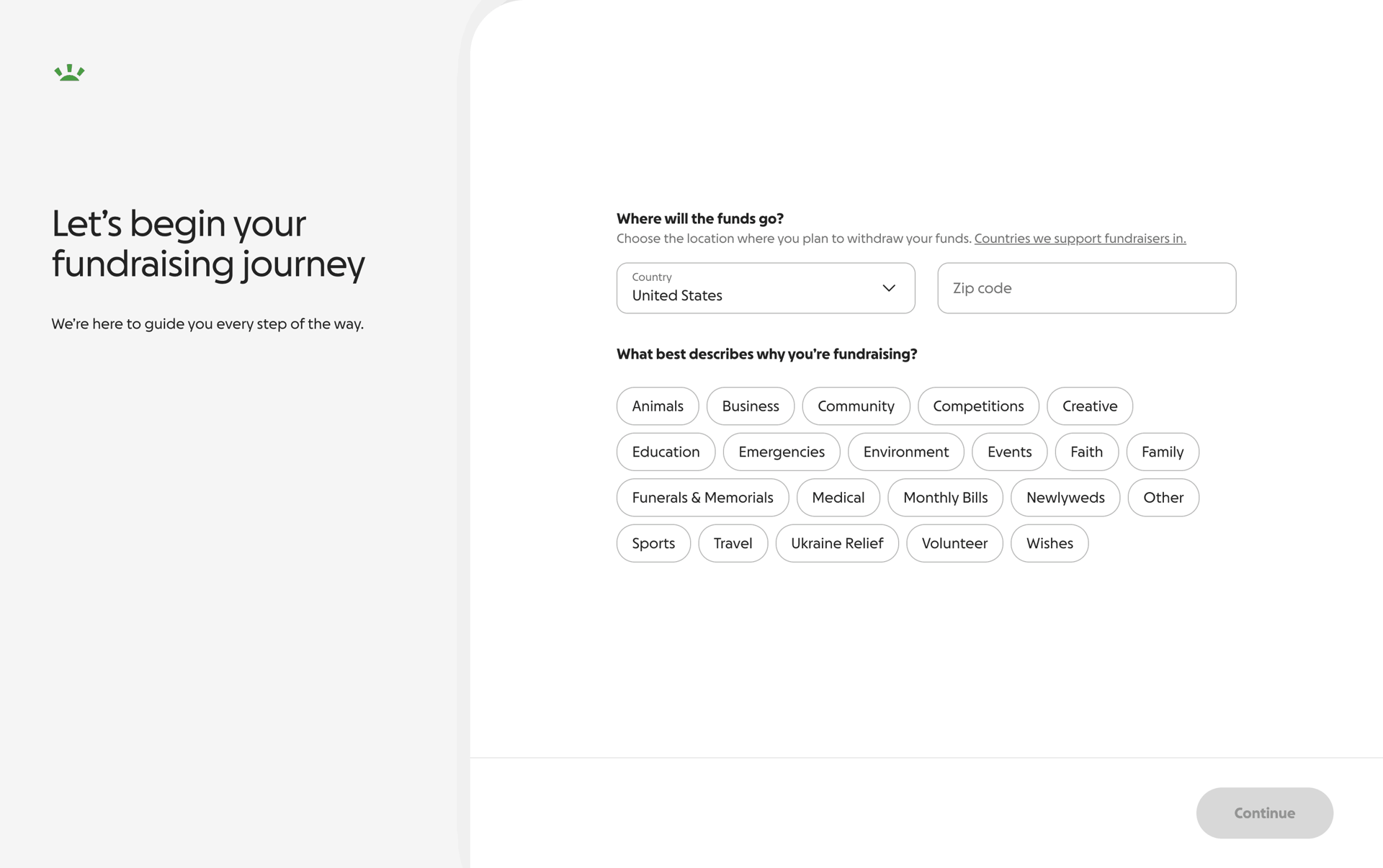 GoFundMe Web UI screenshot 20