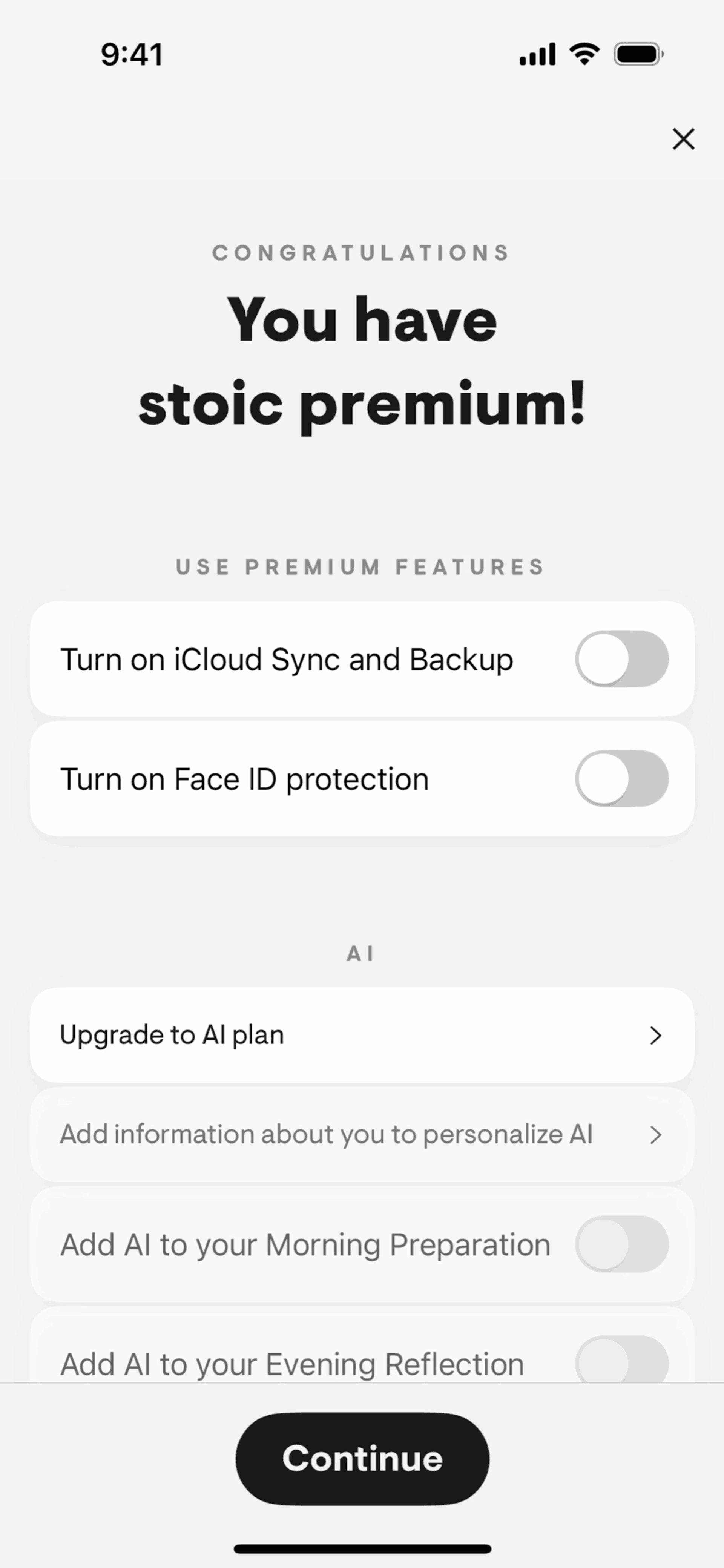 stoic. iOS UI screenshot 22