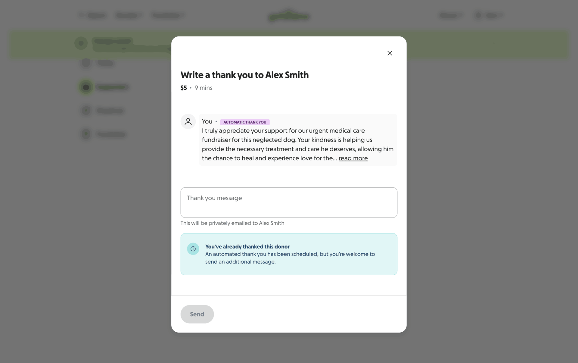 GoFundMe Web UI screenshot 24