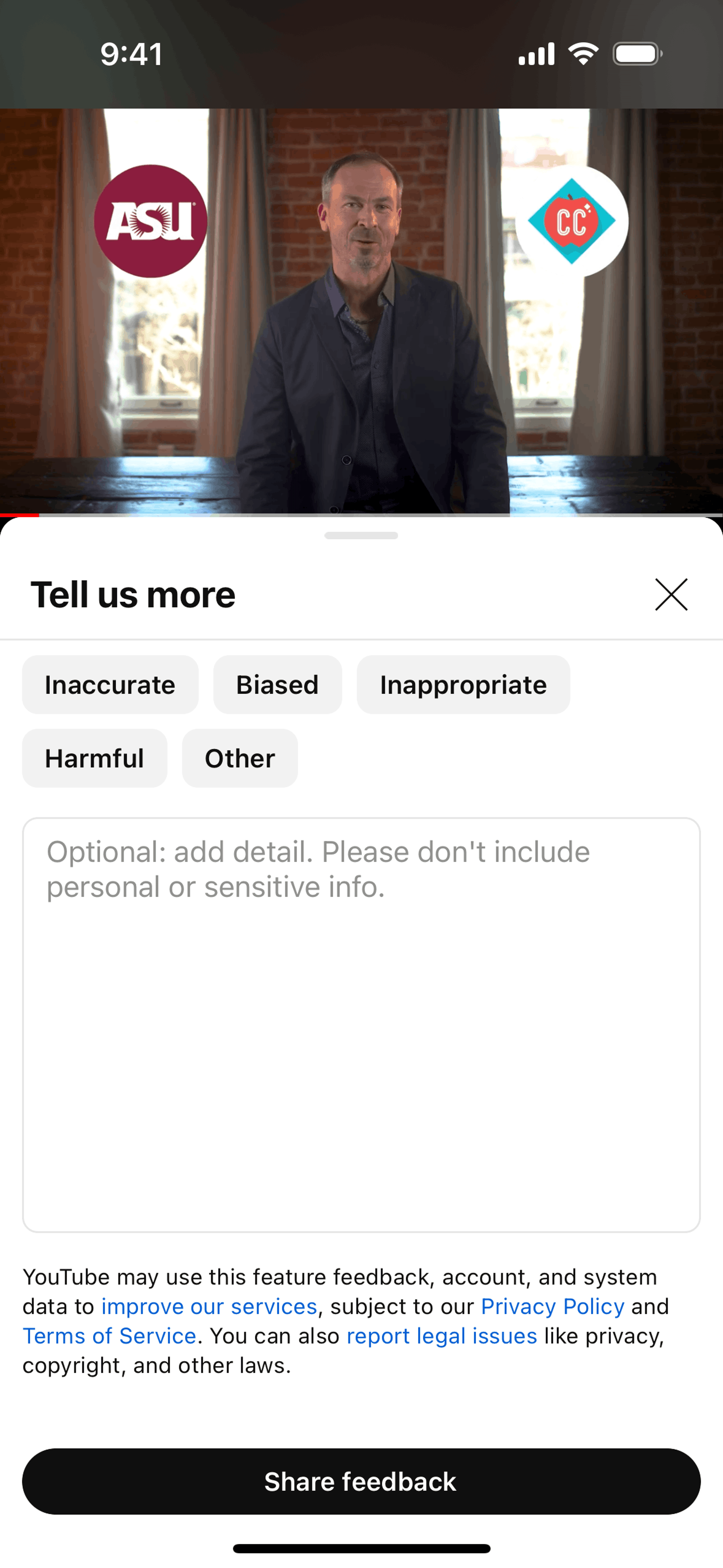 YouTube iOS UI screenshot 5