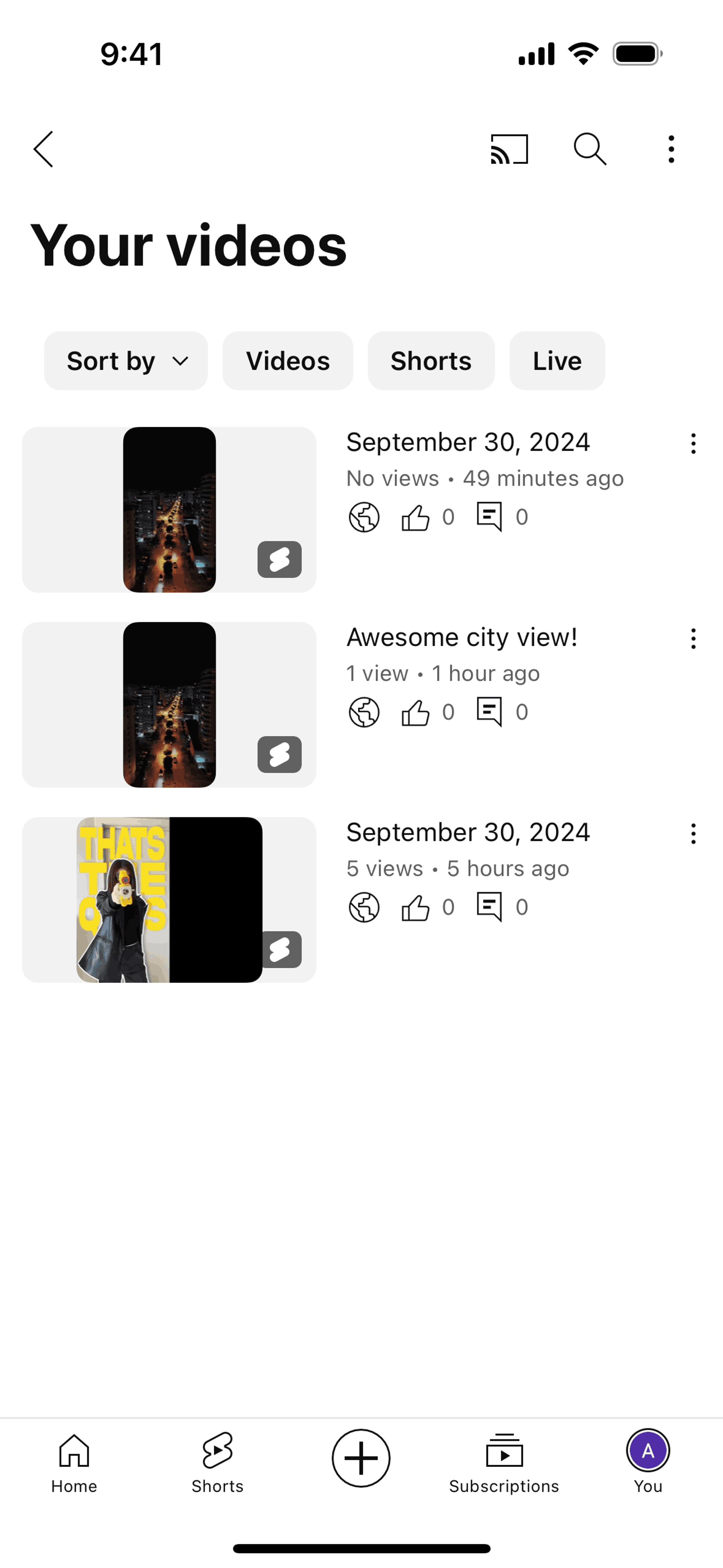 YouTube iOS UI screenshot 4