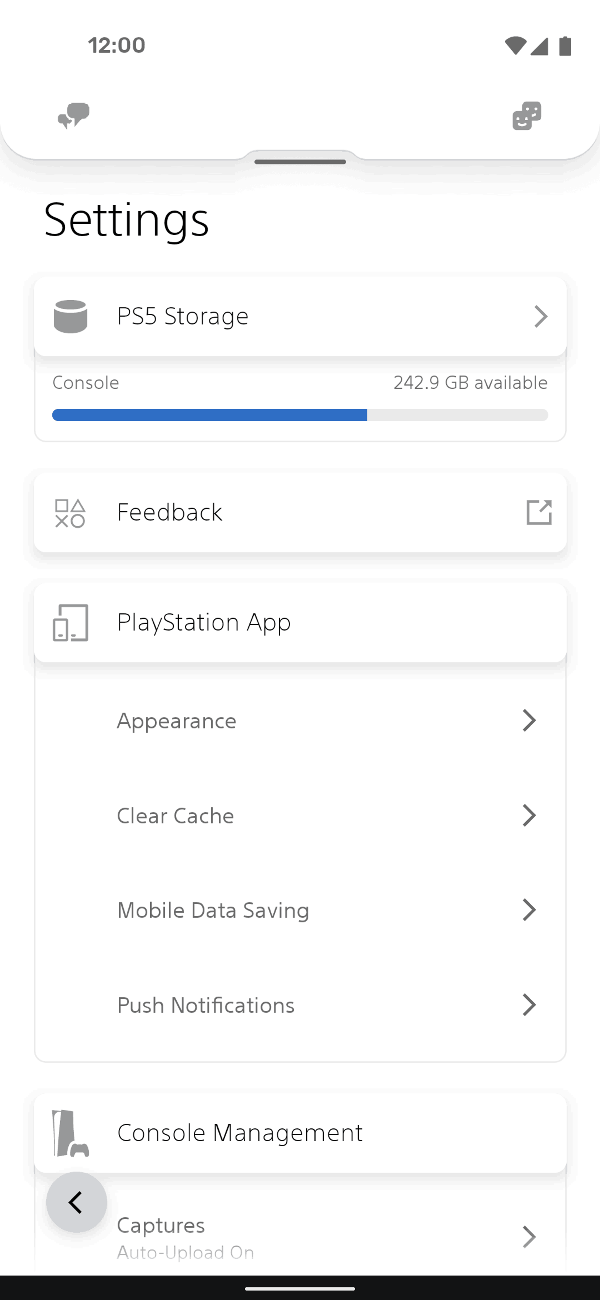PlayStation App Android UI screenshot 19