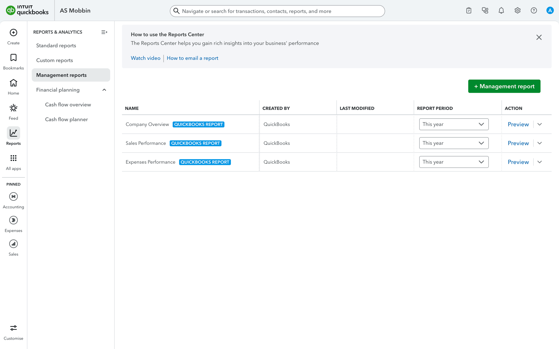 QuickBooks Web UI screenshot 19