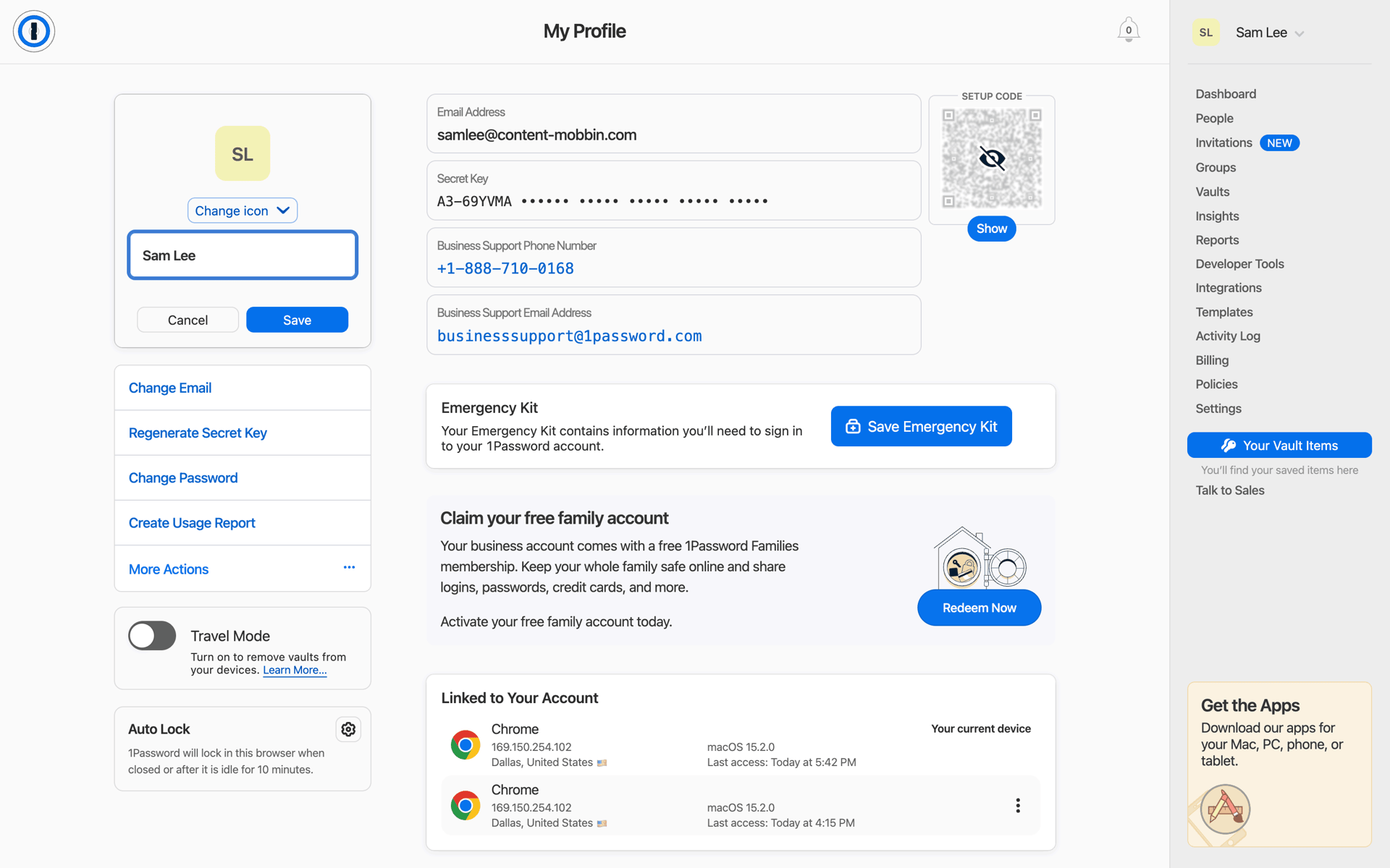 1Password Web UI screenshot 16