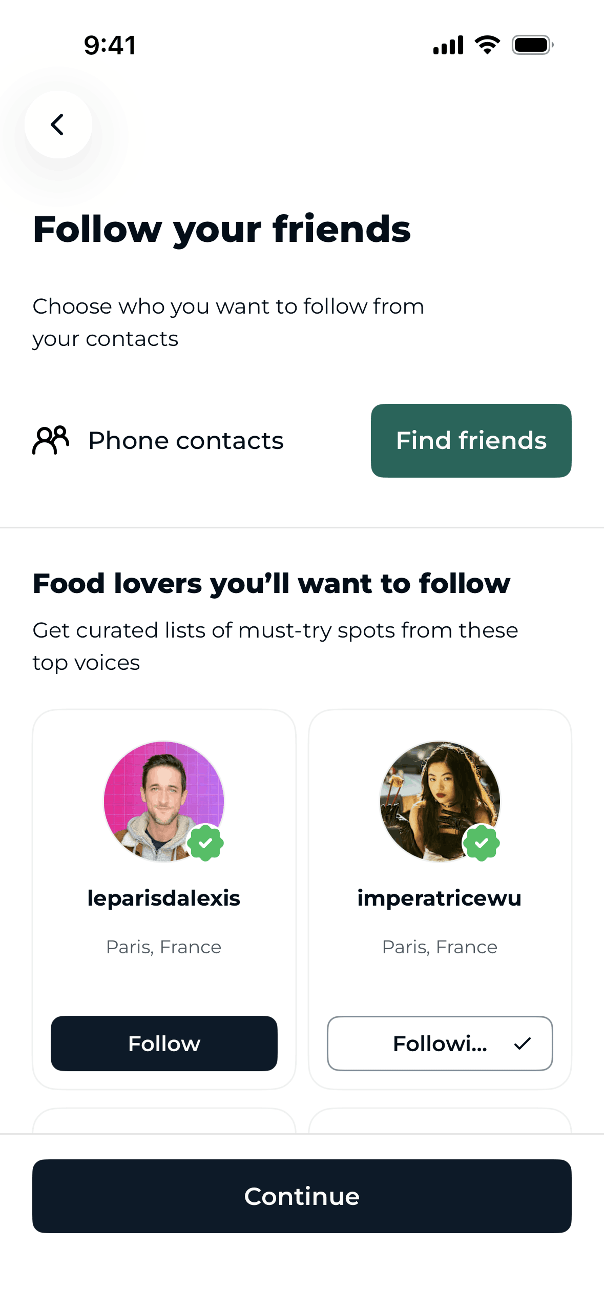 TheFork iOS UI screenshot 3