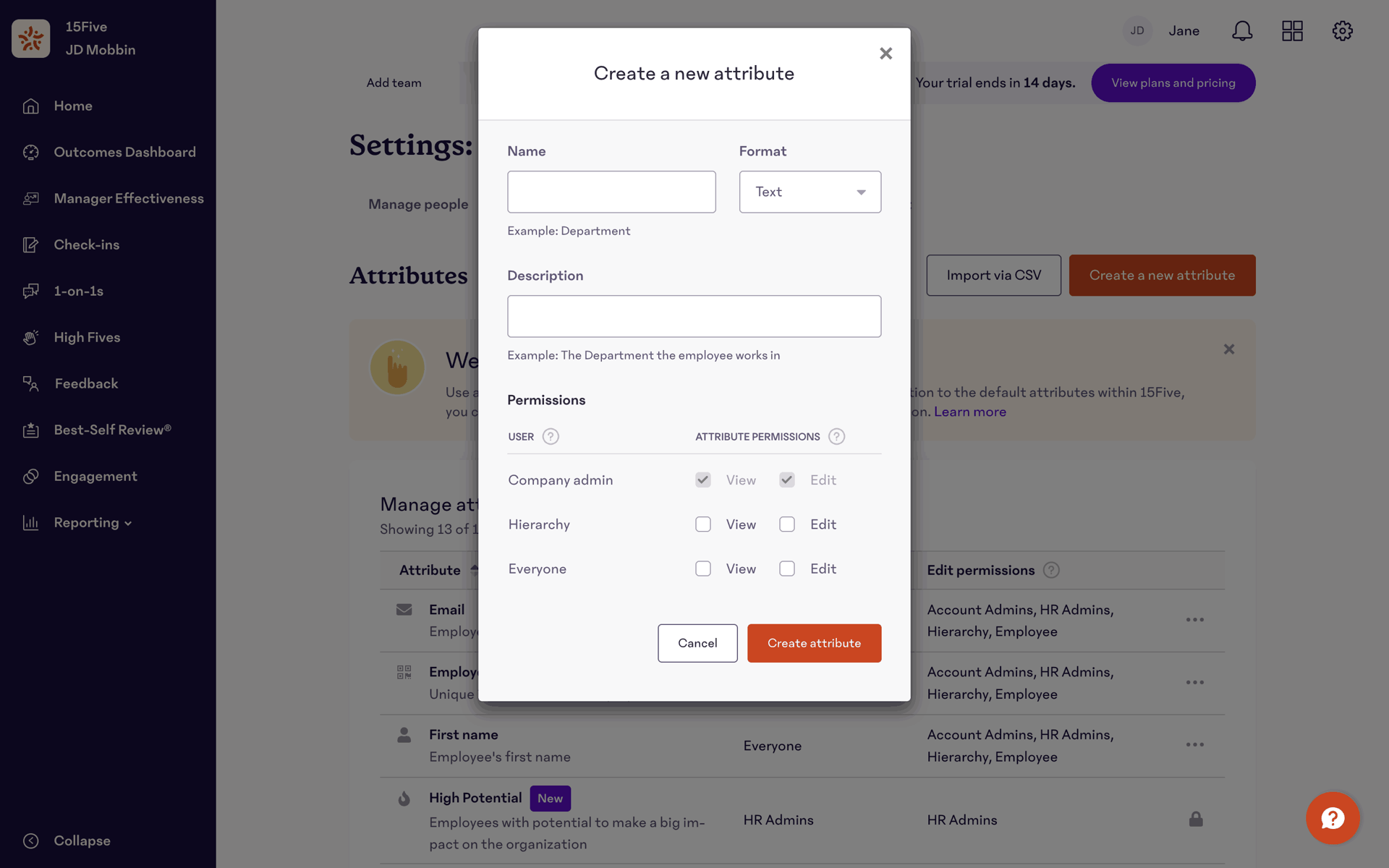 15Five Web UI screenshot 20