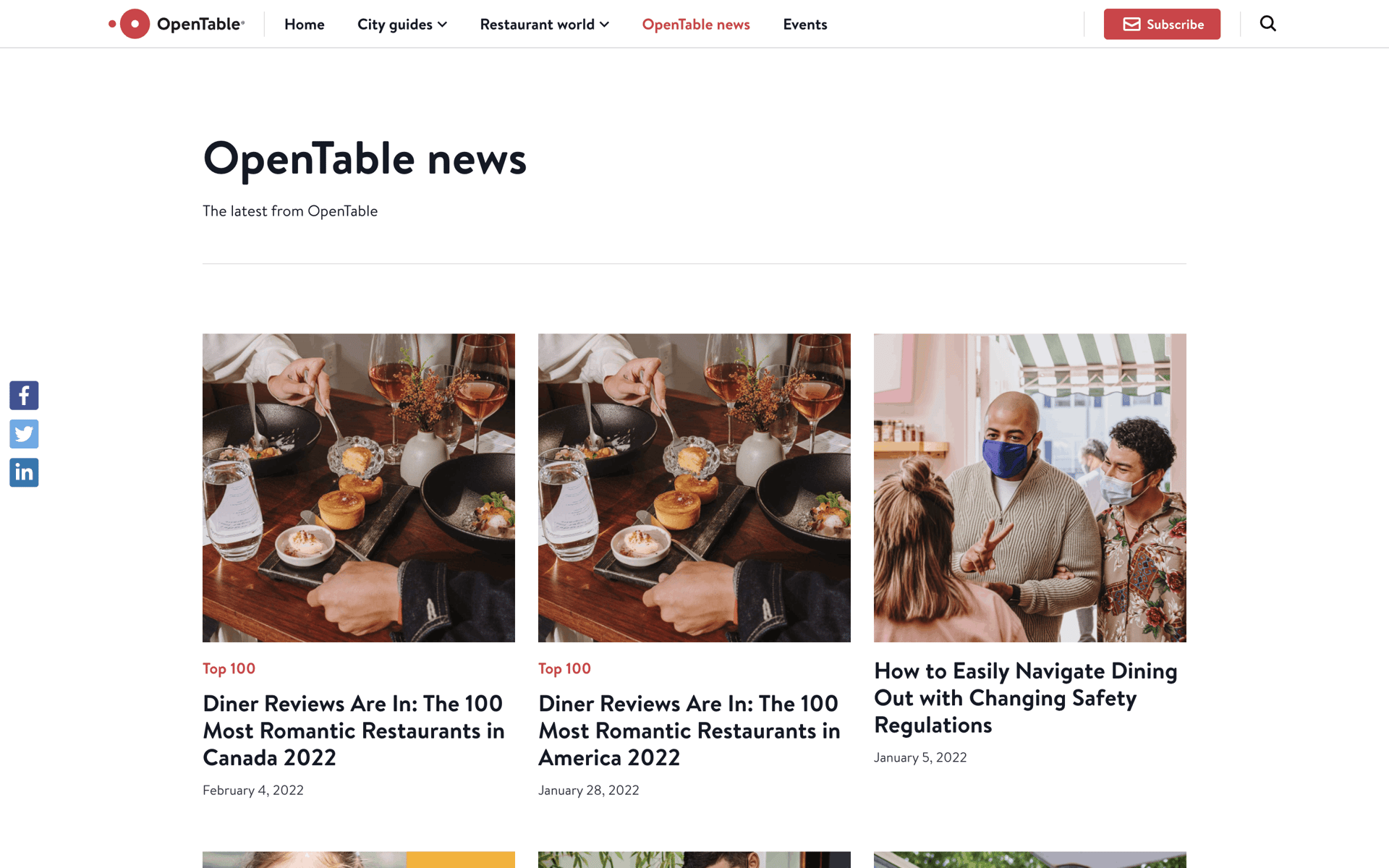 OpenTable Web UI screenshot 8