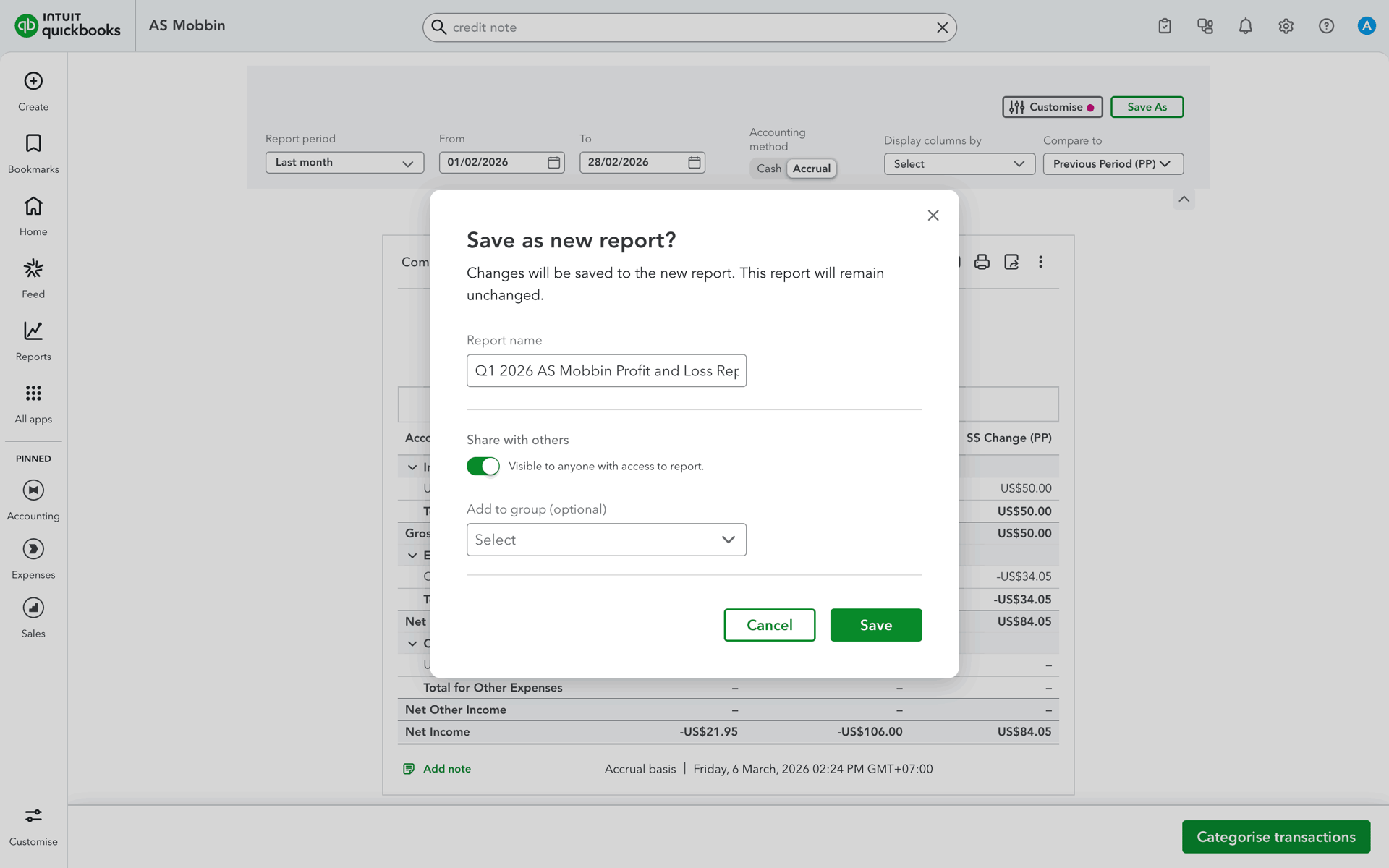 QuickBooks Web UI screenshot 1