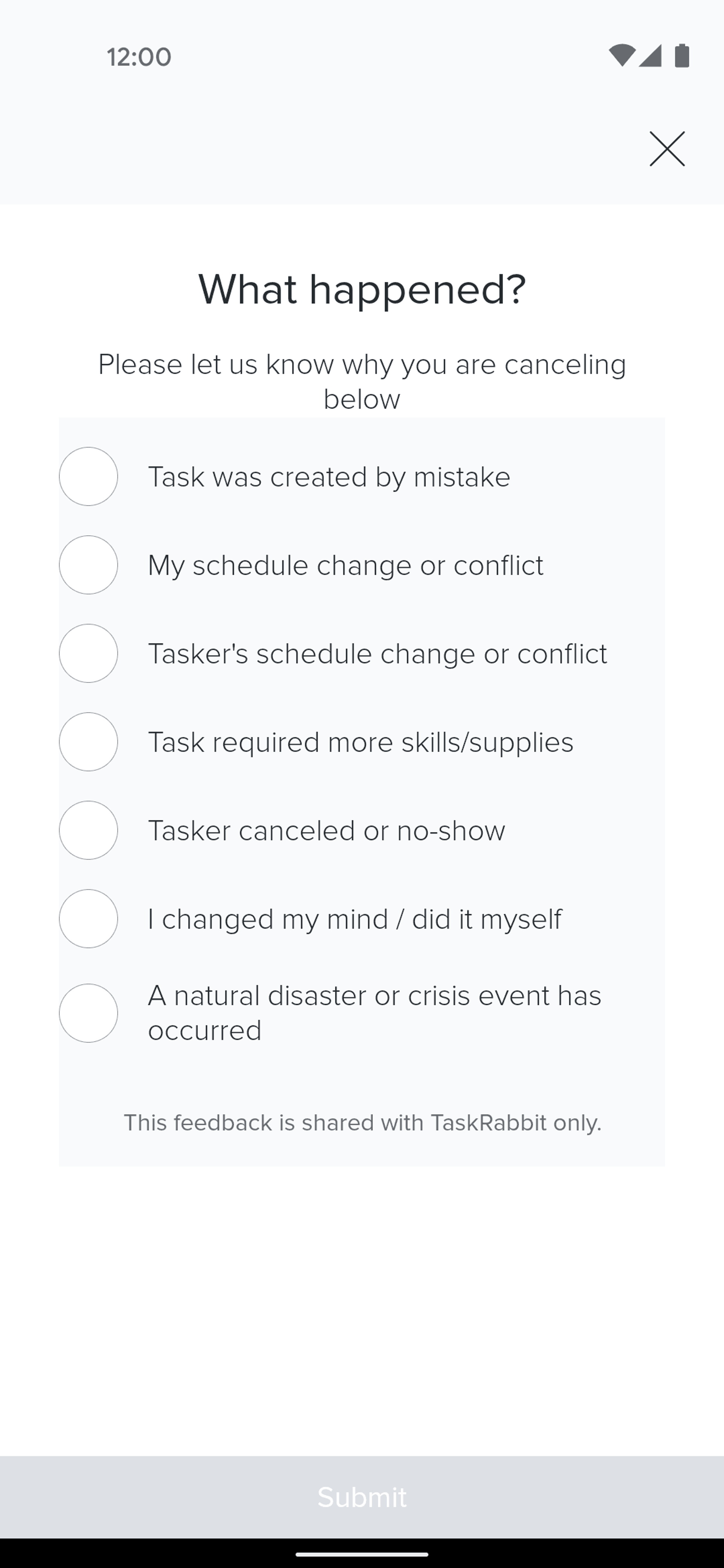 TaskRabbit Android UI screenshot 18