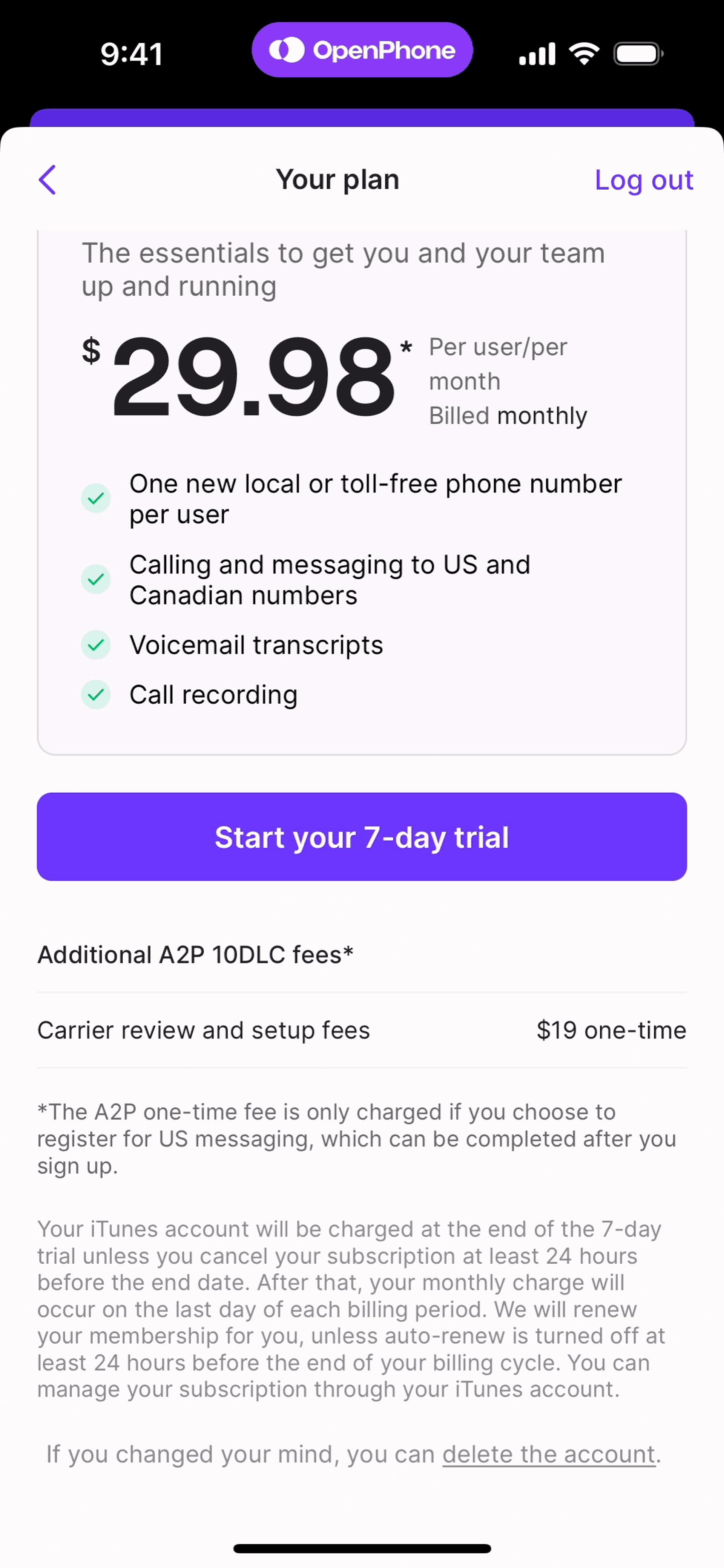 OpenPhone iOS UI screenshot 19